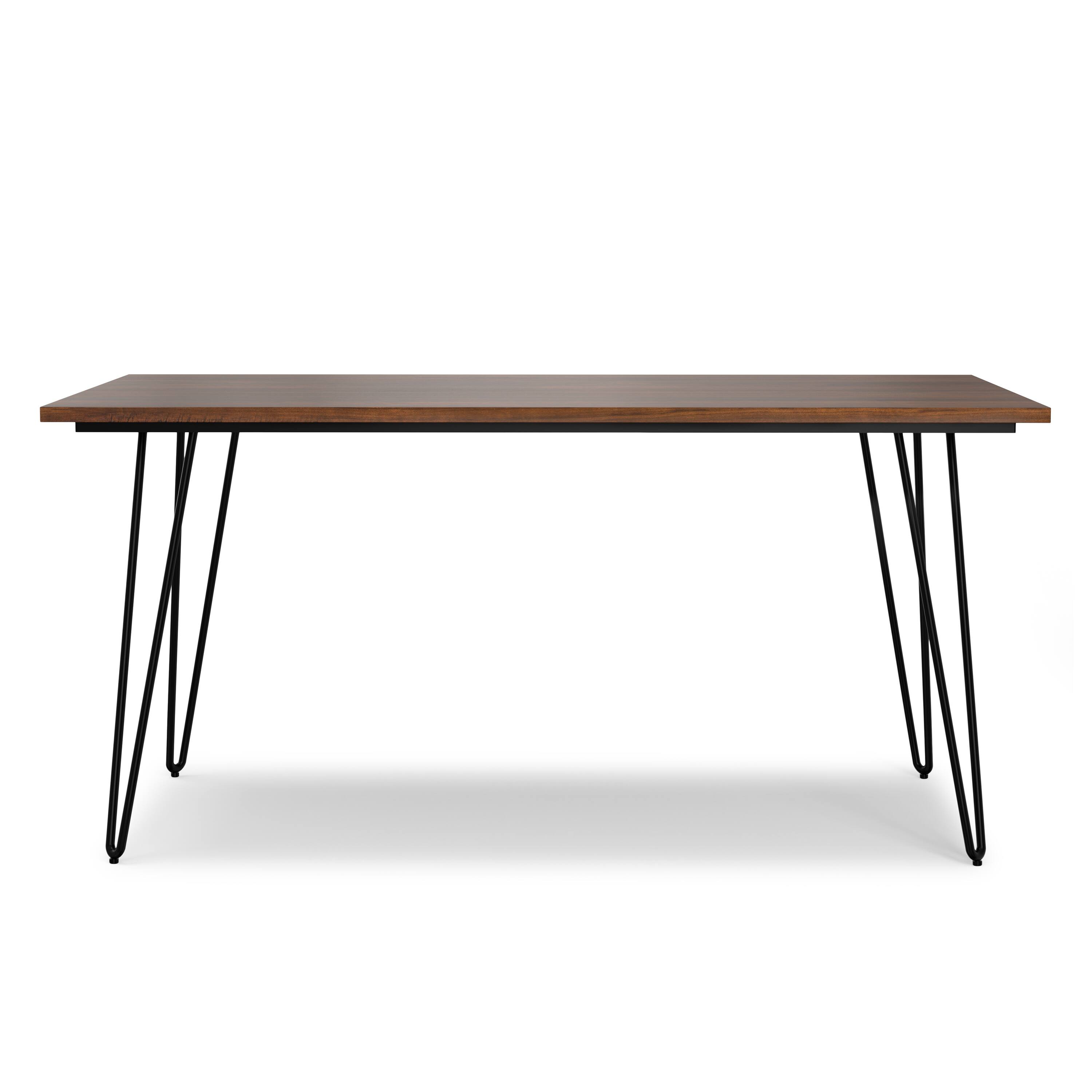Back. Simpli Home - Hunter 66 inch x 40 inch Rectangle Industrial Dining Table in Walnut Veneer - Walnut Veneer.