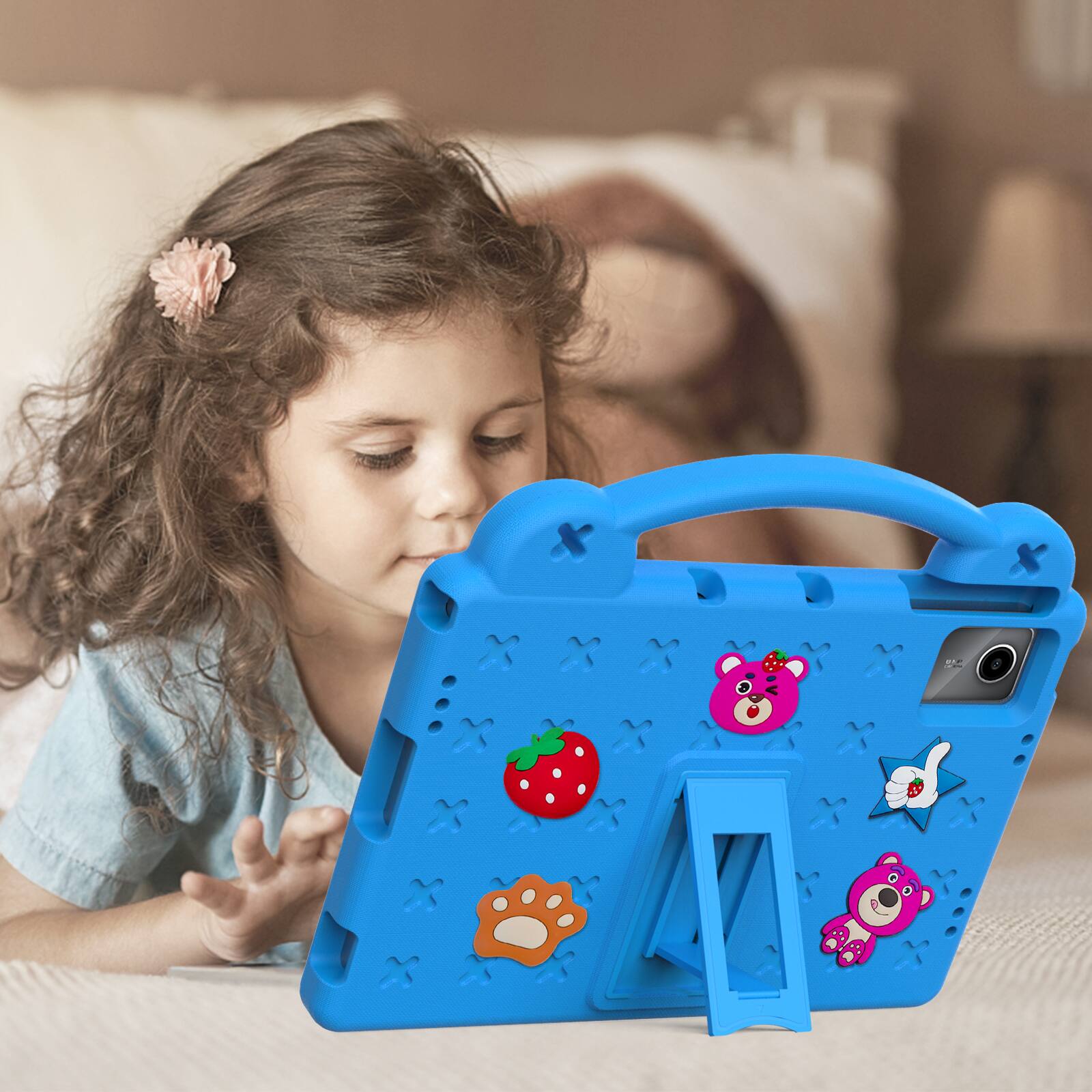 Alt View 2. Dteck - For Lenovo Tab M11 2024 11'' Cute Cartoon Kid Case Built-in Kickstand Handle Grip Shockproof Cover - Skyblue.