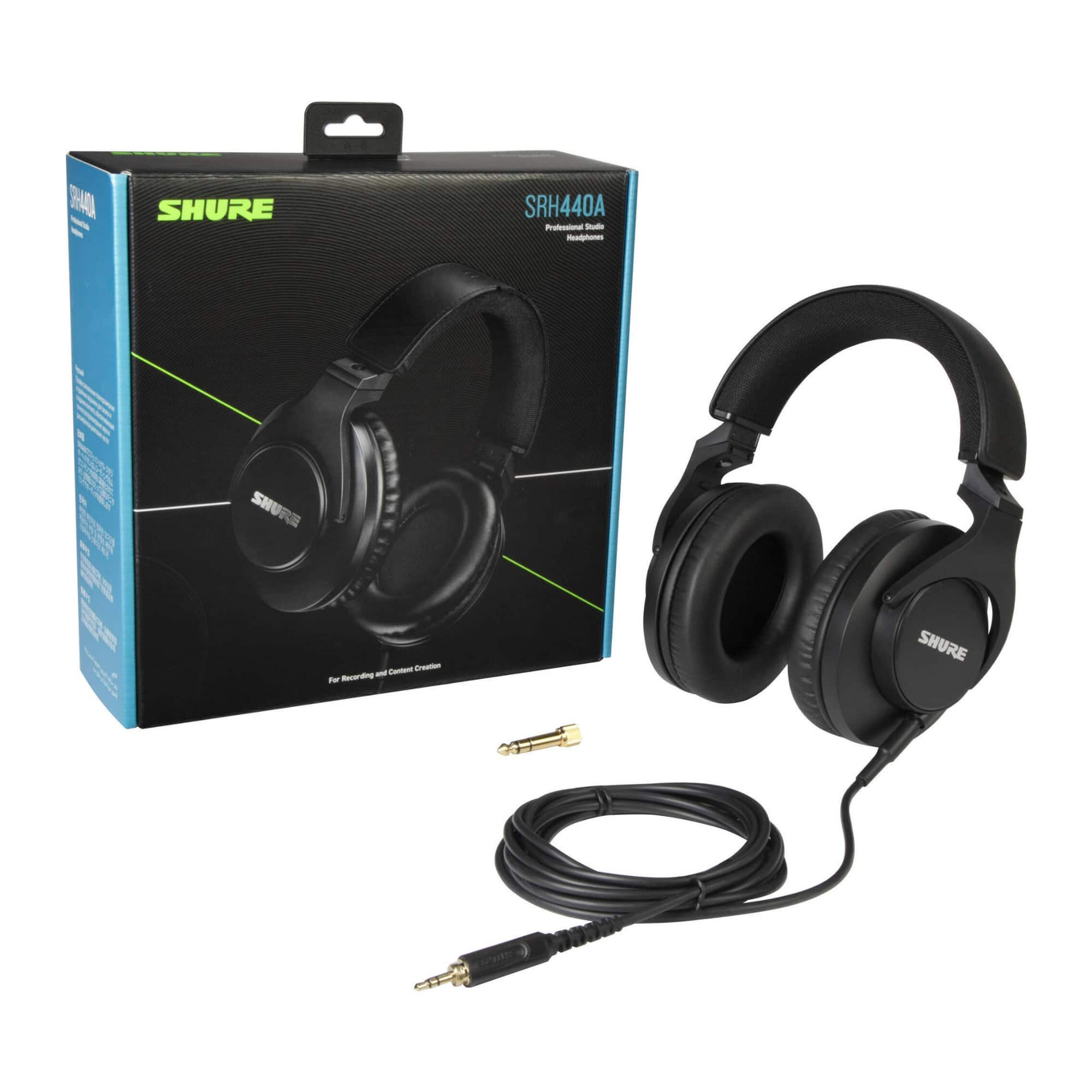 Shure SRH440A Over Ear Wired Headphones for Monitoring & Recording