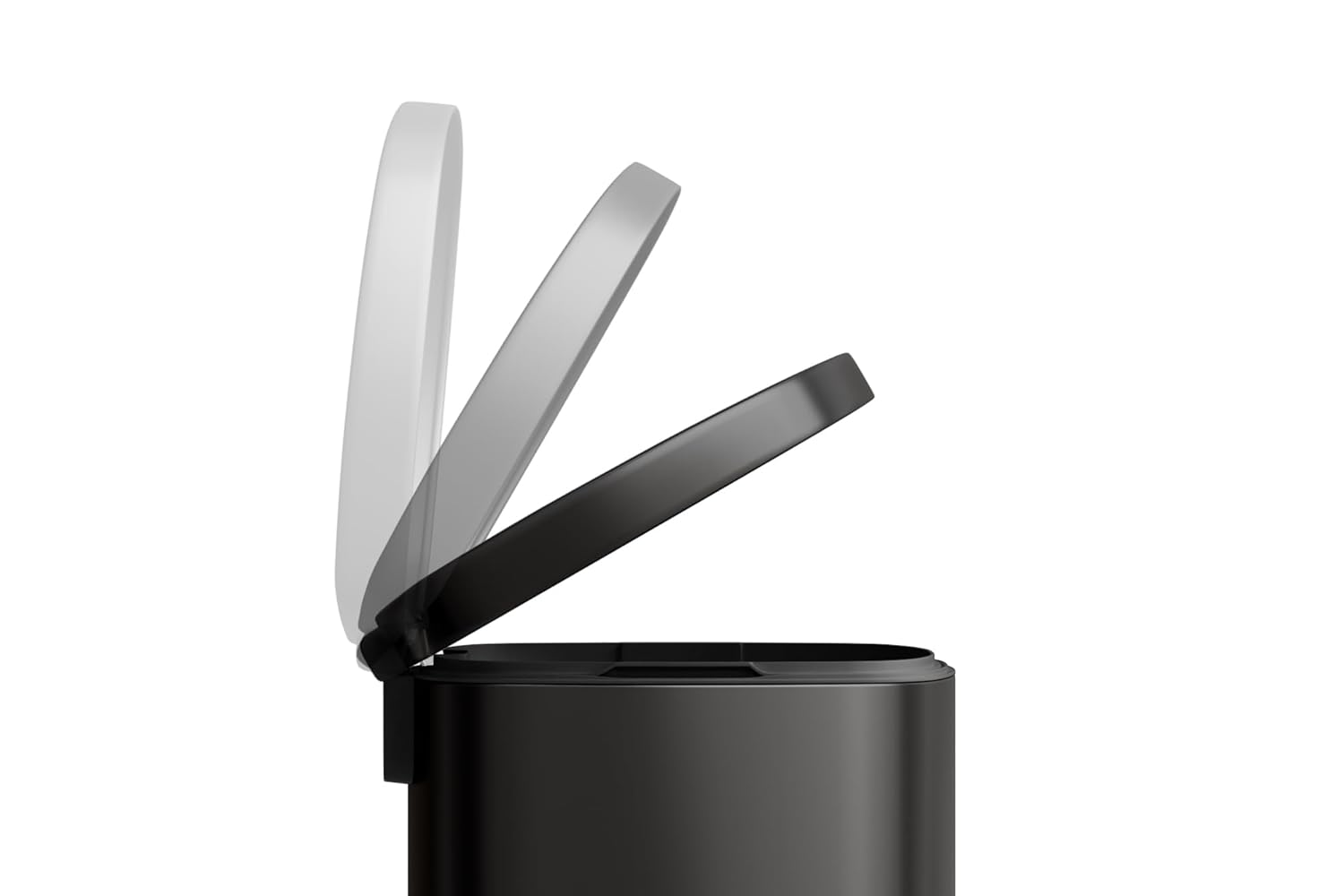 Alt View 1. Jojoka - 13.2 & 2.6 Gallon Stainless Steel Trash Can Combo with Soft-Close Lid, Step Pedal & Removable Buckets, Black - Black.