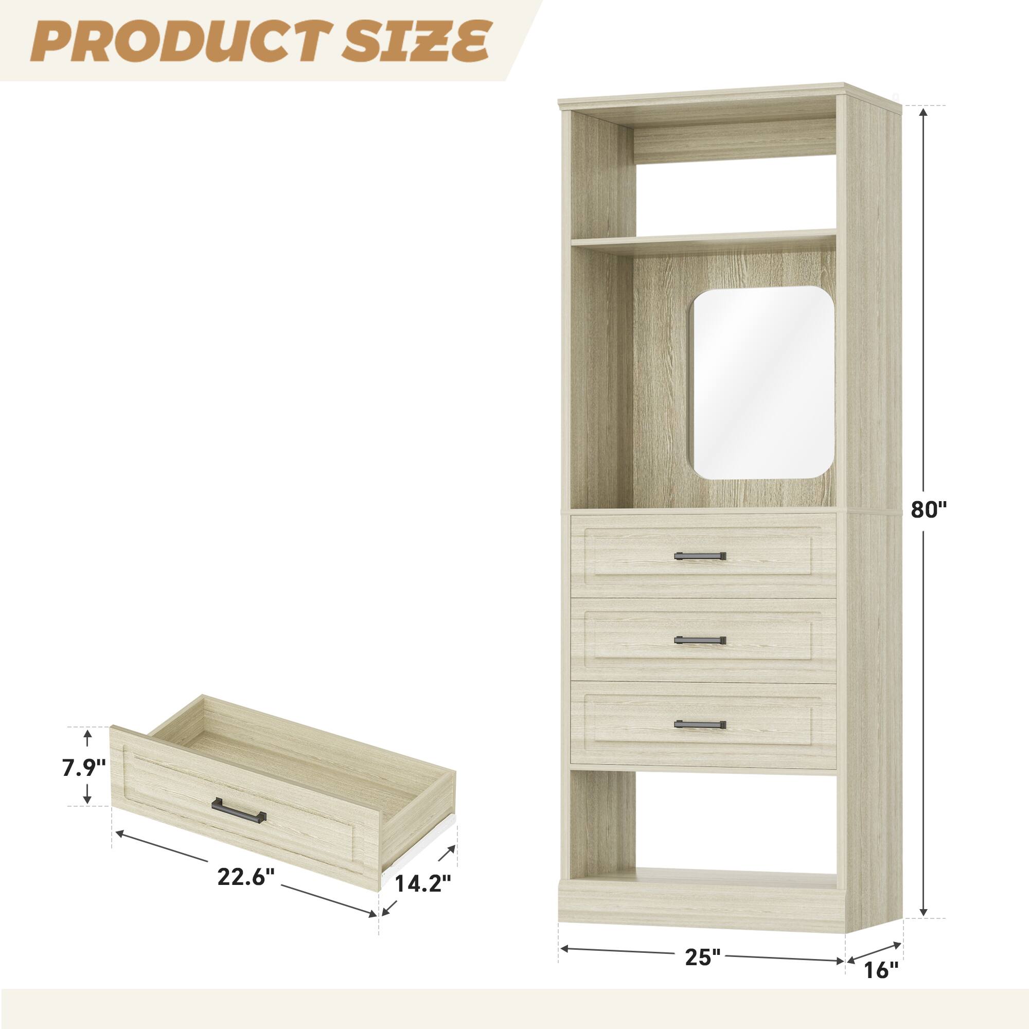 PRODUCT SIZE  
80"  
7.9"  
22.6"  
14.2"  
25"  
16"