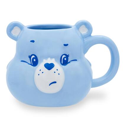 Front. Silver Buffalo - Care Bears Grumpy Bear 3D Sculpted Ceramic Mug | Holds 20 Ounces - Blue.