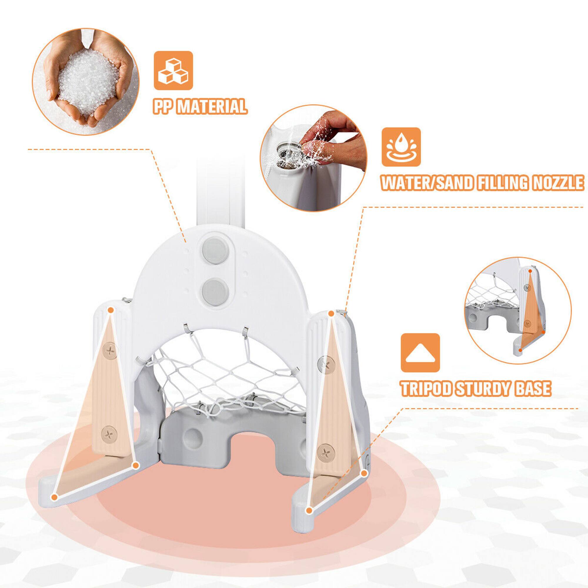 PP MATERIAL, WATER/SAND FILLING NOZZLE, TRIPOD STURDY BASE