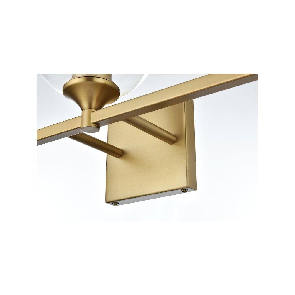 Alt View 2. Living District - Eero 25 inch Wall Sconce in Satin Gold - Satin Gold And Clear.