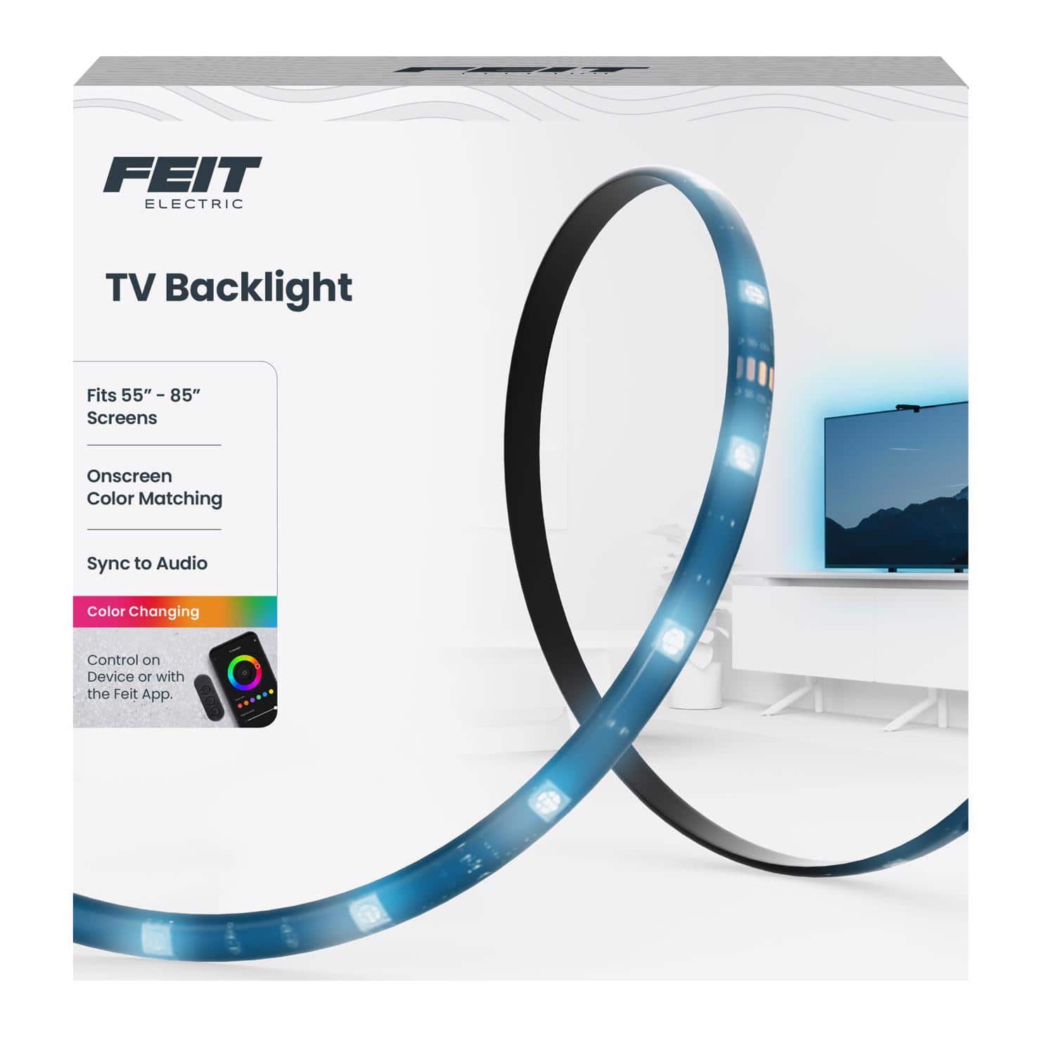 FEIT ELECTRIC - Feit 138 in. L Color Changing Plug-In LED Smart-Enabled Light Strip 1 pk