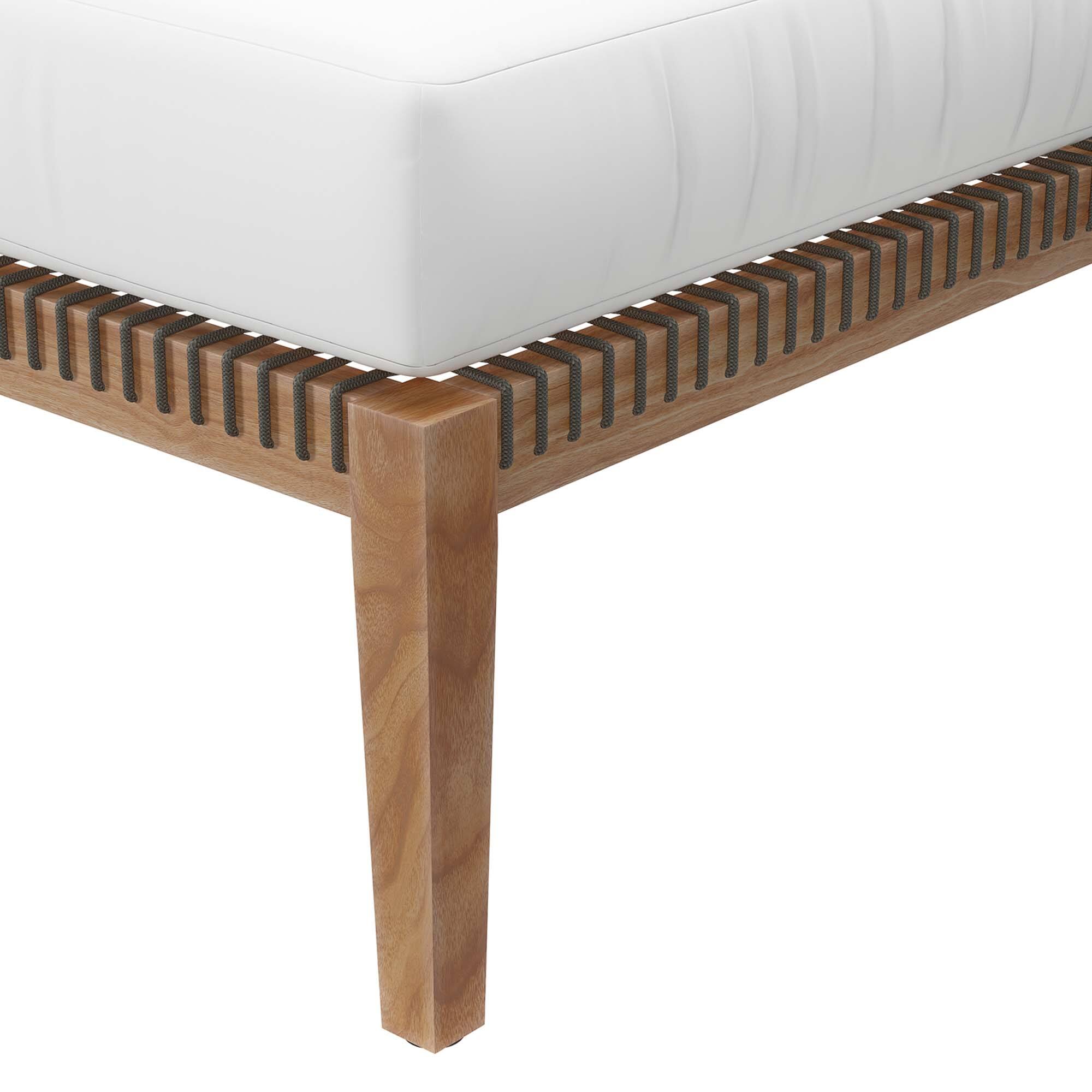 Alt View 3. Modway - Clearwater Outdoor Patio Teak Wood Ottoman by Modway - Gray White.