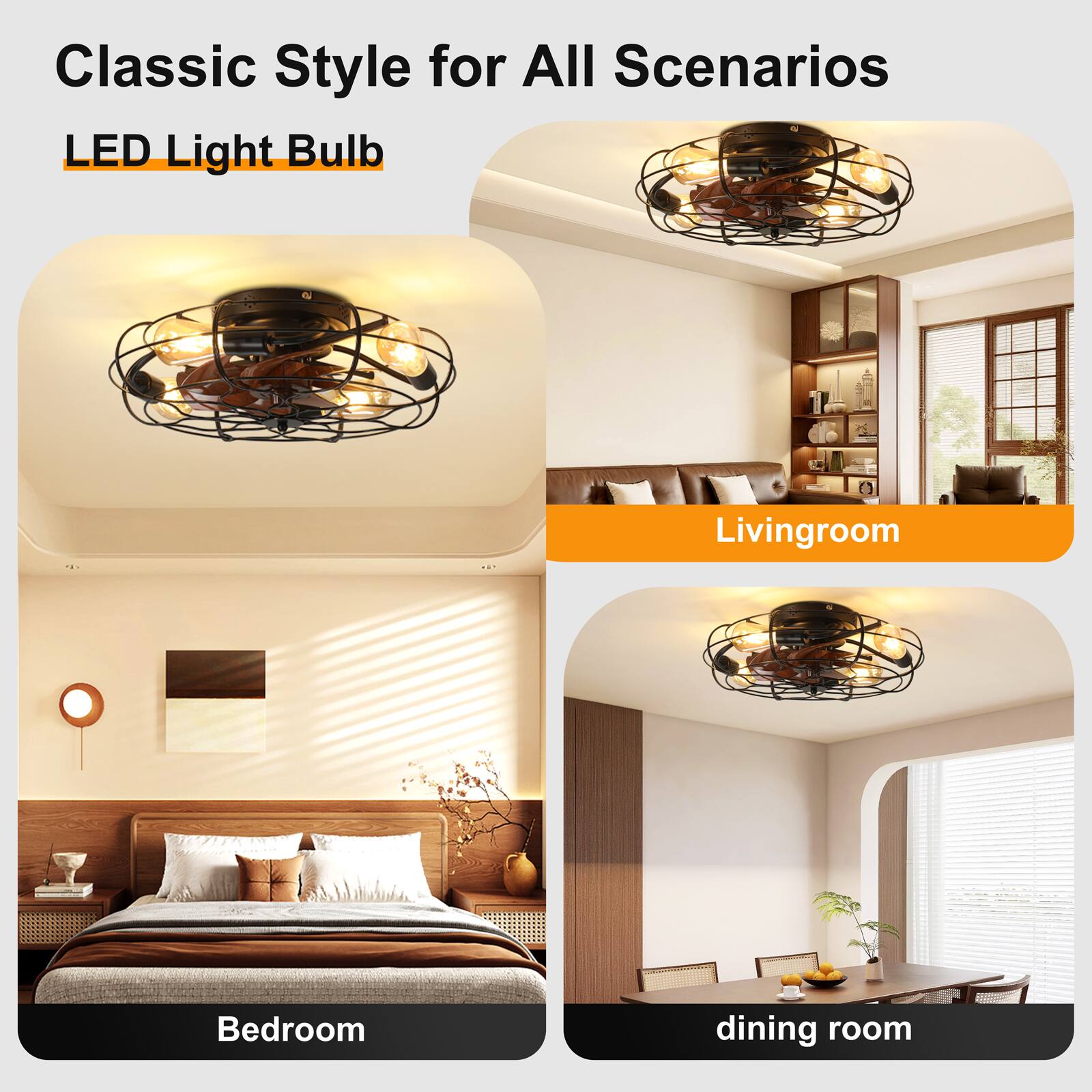 Classic Style for All Scenarios  
LED Light Bulb  

Livingroom  
Bedroom  
dining room