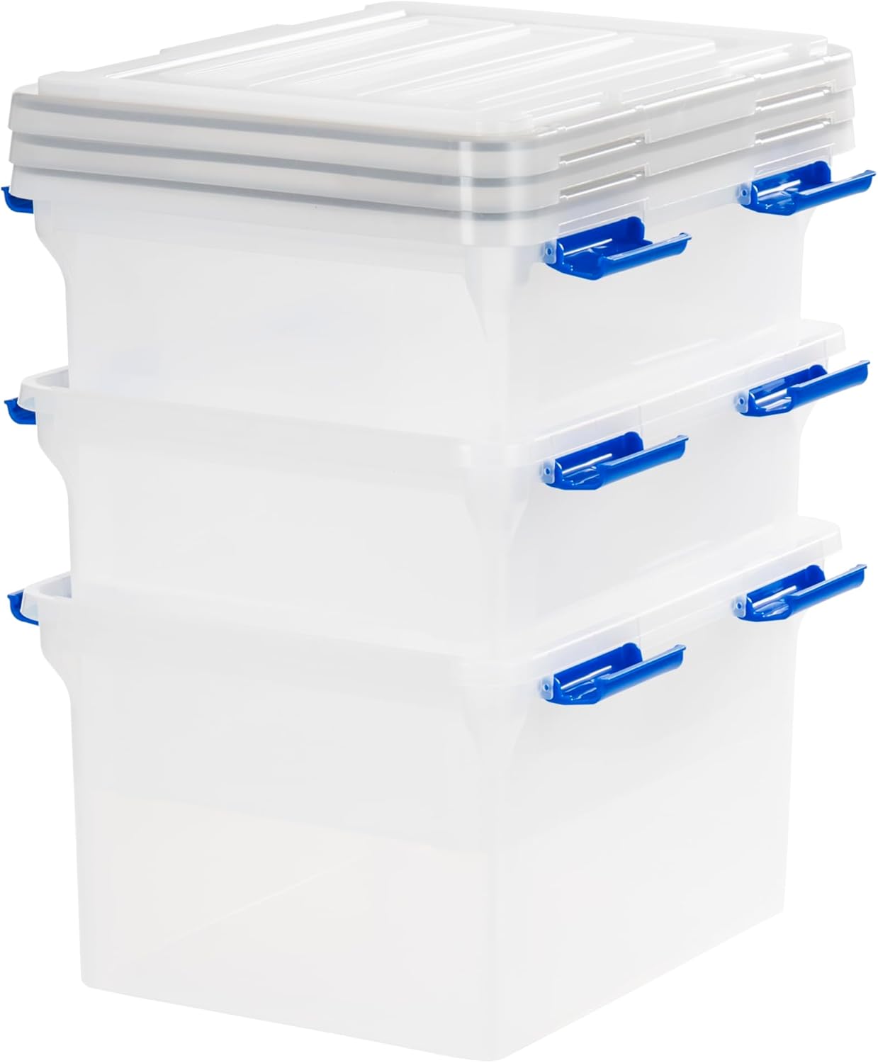 Alt View 8. IRIS USA - IRIS USA 32Qt Plastic File Box, Stackable Nestable, Blue, 3Pk.