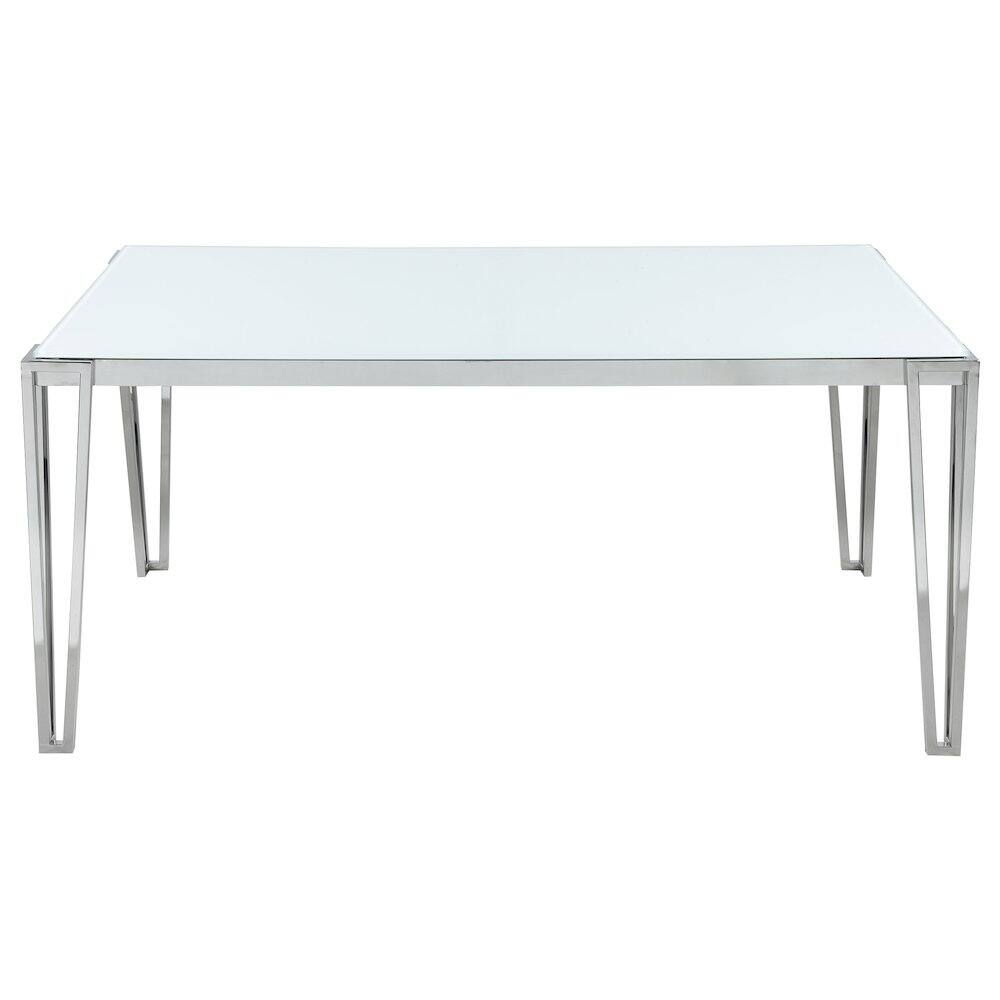 Alt View 2. Coaster Co. of America - Pauline Rectangular 64-inch Glass Top Dining Table Chrome - Silver.