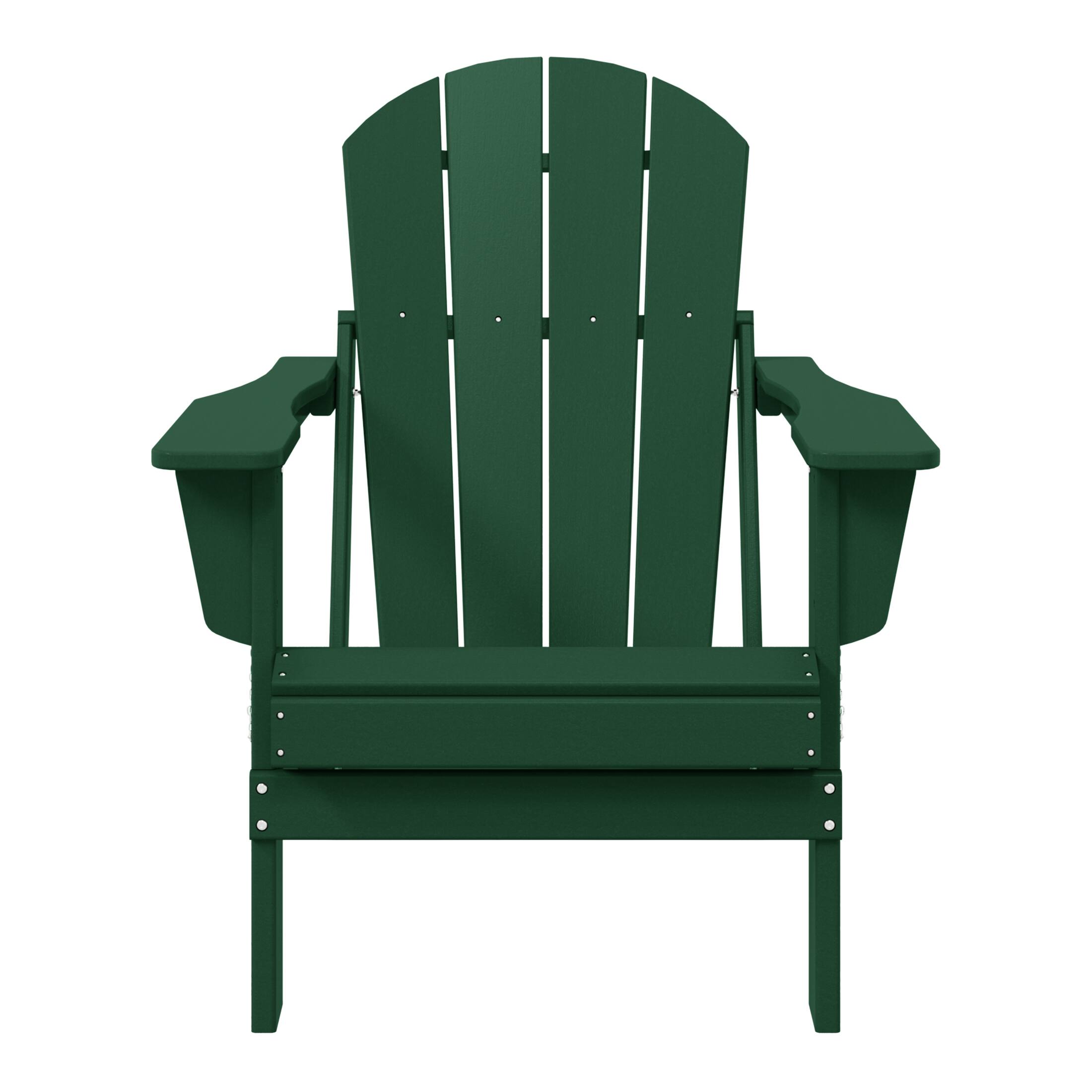 Front. WestinTrends - WestinTrends Malibu HDPE Outdoor Patio Folding Poly Adirondack Chair - Dark Green.