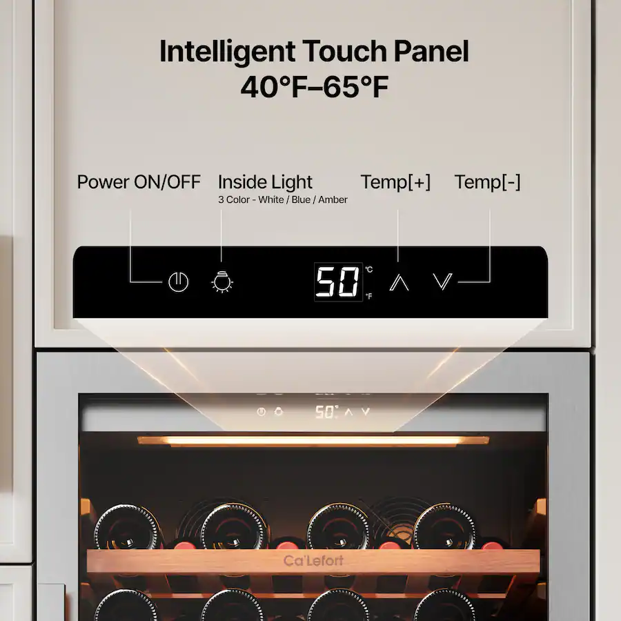 Ca'Lefort 24 Inch Wine Fridge, luxury large 90 Bottles,Built In Wine ...