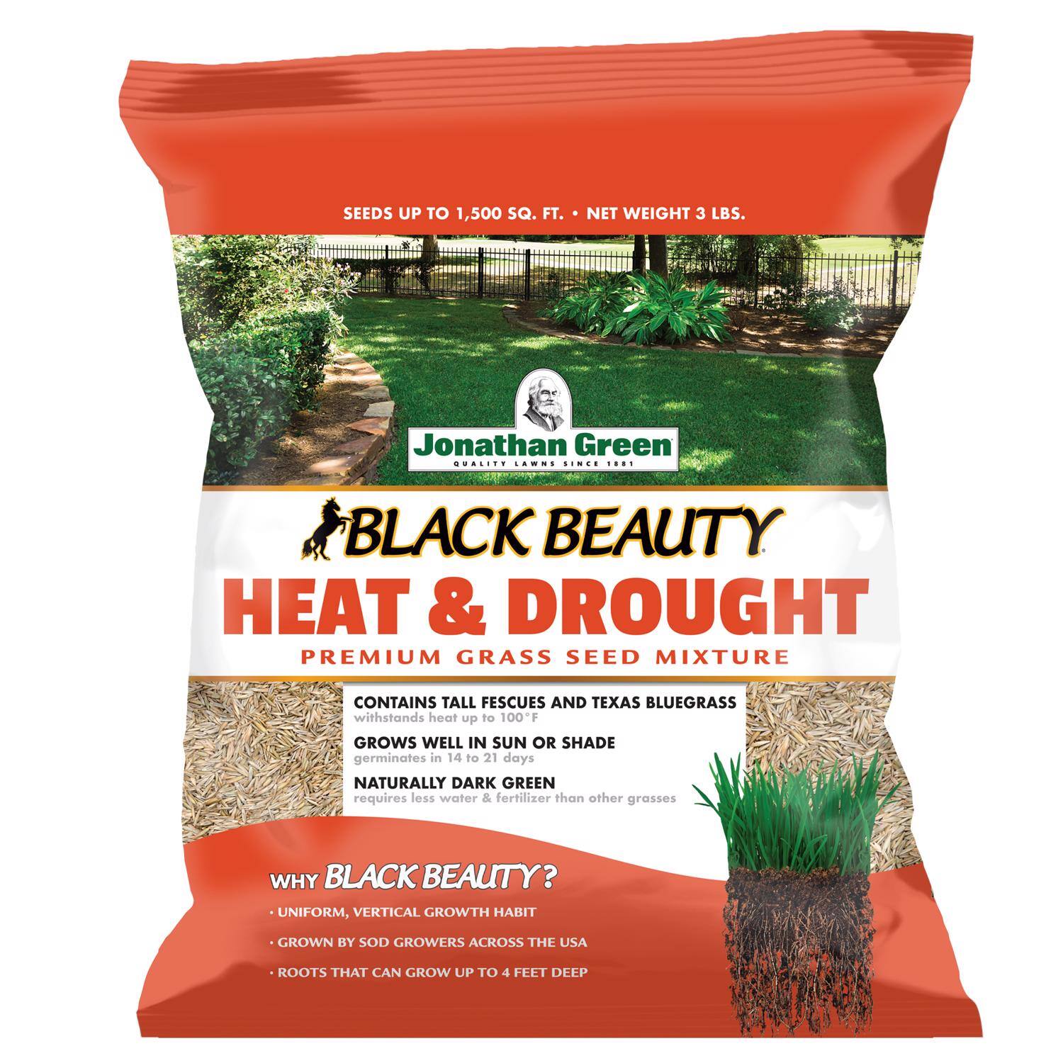 Jonathan Green - Black Beauty Heat & Drought Mixed Sun or Shade Grass Seed 3 lb price history on PriceWatchPro