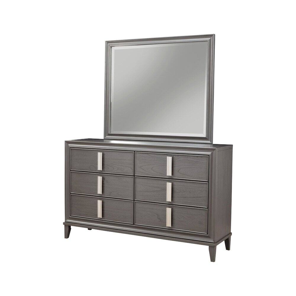 Back. Alpine Furniture - Lorraine Mirror - Dark Grey.