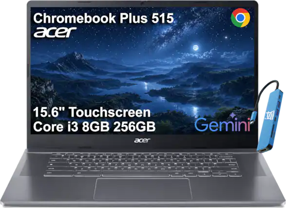 Chromebook Plus 515
Acer
15.6" Touchscreen
Core i3
8GB
256GB
Gemini