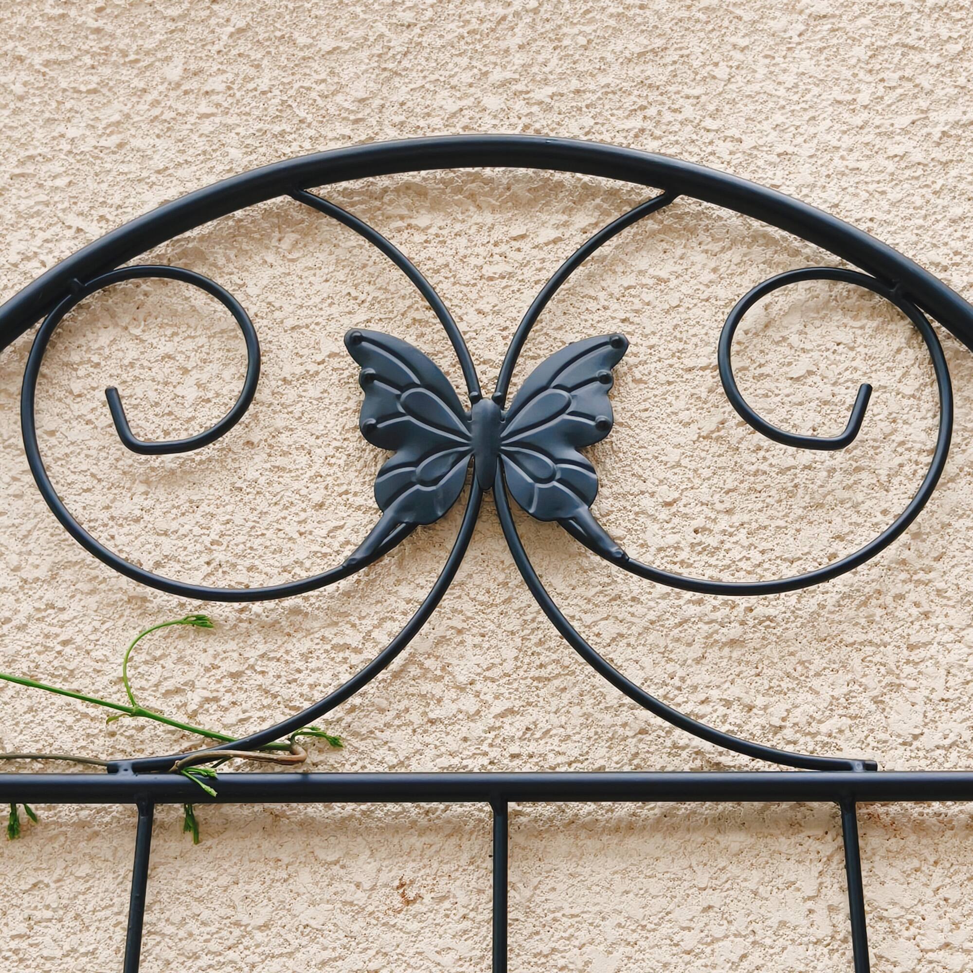Alt View 5. Loheer - Rustproof Metal Garden Trellis 4 Pack, 7.23 ft x 1.64 ft Plant Support for Outdoor Climbing Plants.