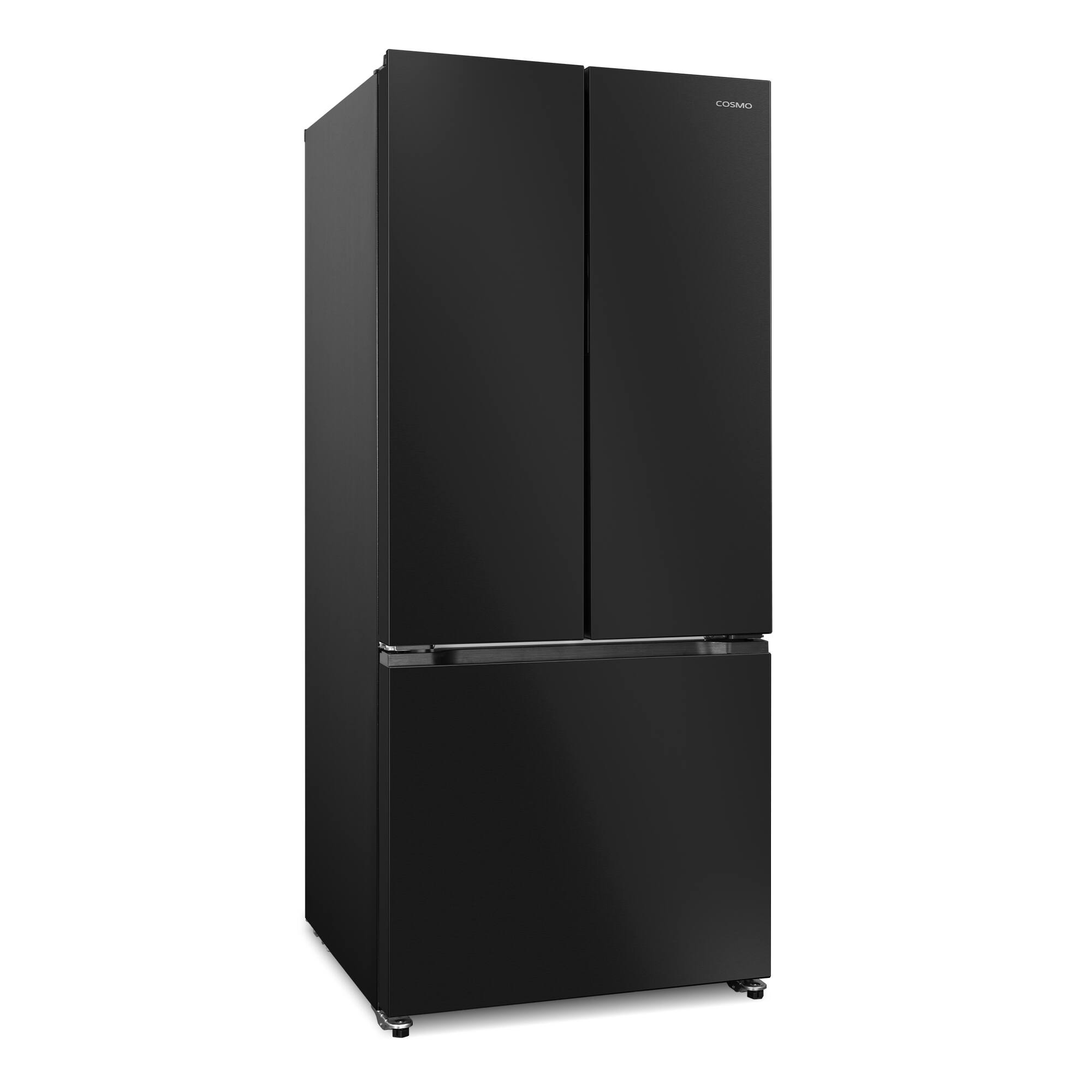 Alt View 1. COSMO - COS-RFFV183RBK 30 in. Vista Collection 17.5 cu. ft. Counter Depth 3-Door French Door Refrigerator, Freezer Drawer - Matte Black.