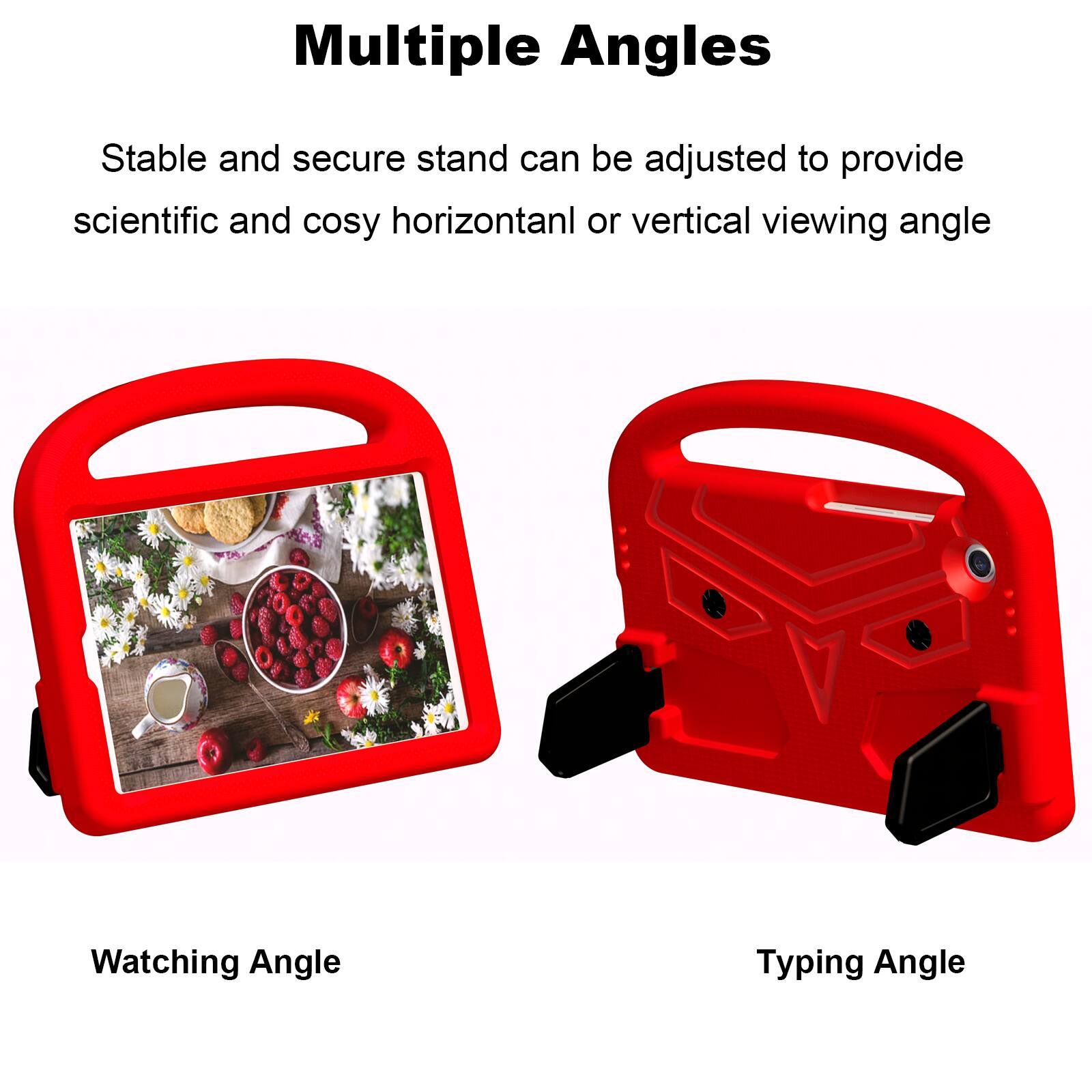 Multiple Angles

Stable and secure stand can be adjusted to provide scientific and cosy horizontal or vertical viewing angle

Watching Angle

Typing Angle