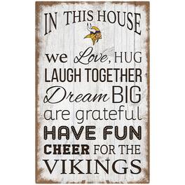 Fan Creations - Minnesota Vikings 11'' x 19'' Team In This House Sign - Multicolor