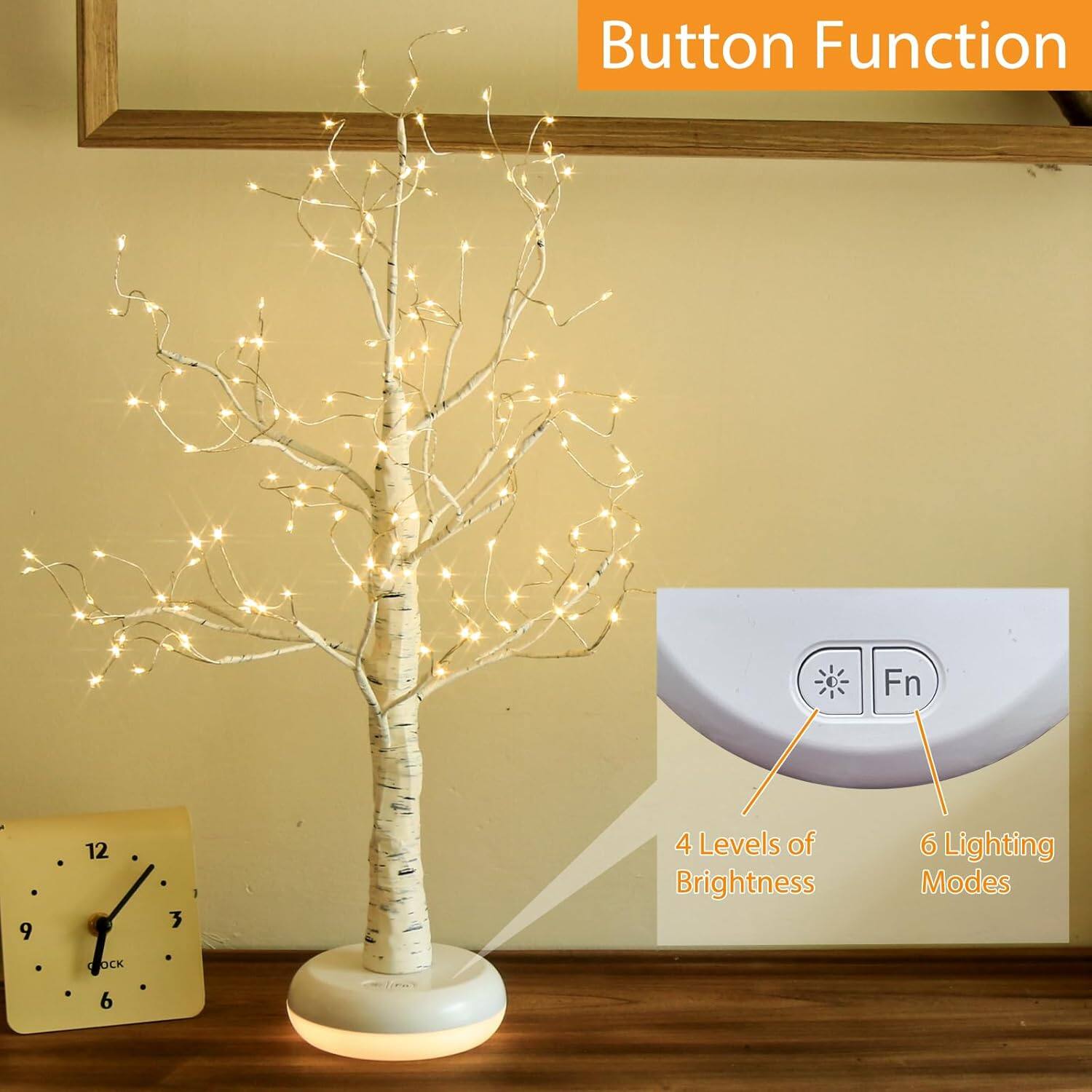 Button Function

4 Levels of Brightness

6 Lighting Modes