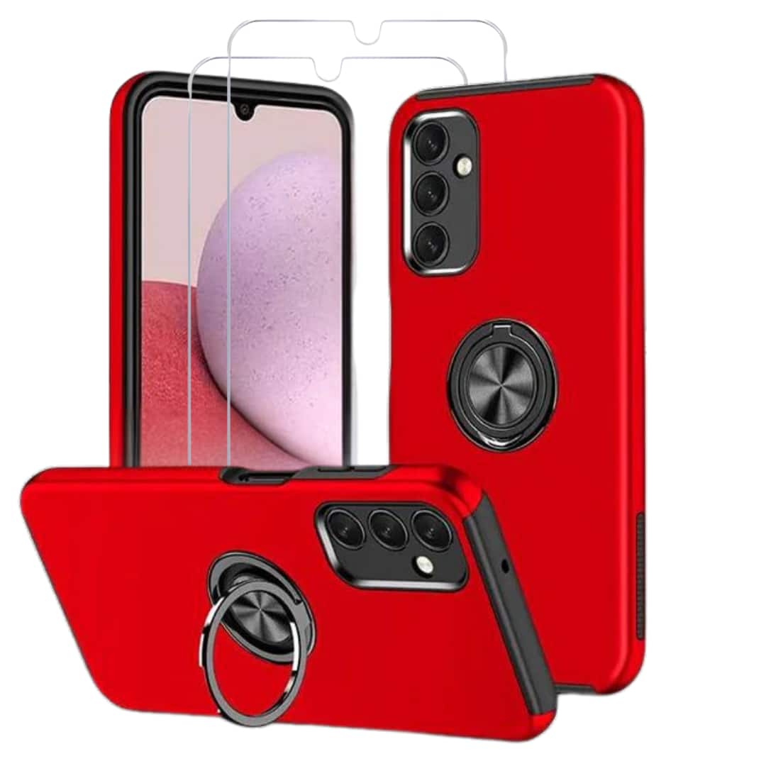 Front. Entronix - Entronix Galaxy A16 Bundle - 360° Circular Grip Case with 2 Clear Screen Protectors - Red.