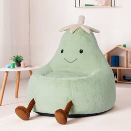 Anysun - 24"Children's bean bag chairs, filled toddler sofas and teenagers and children covered with artificial rabbit fur - Green