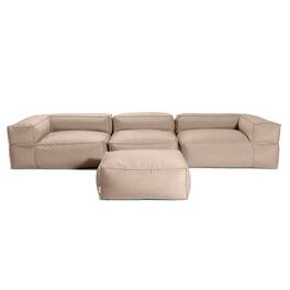 Jaxx - Baya 4 Piece Outdoor Sofa with Ottoman - Luxurious European Style Soft Seating - Petal