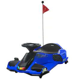 Aosom - 12V Electric Go Kart, 5 MPH Drifting Car, Battery Toy Outdoor with Slow Start, Music, Lights, for 8-12