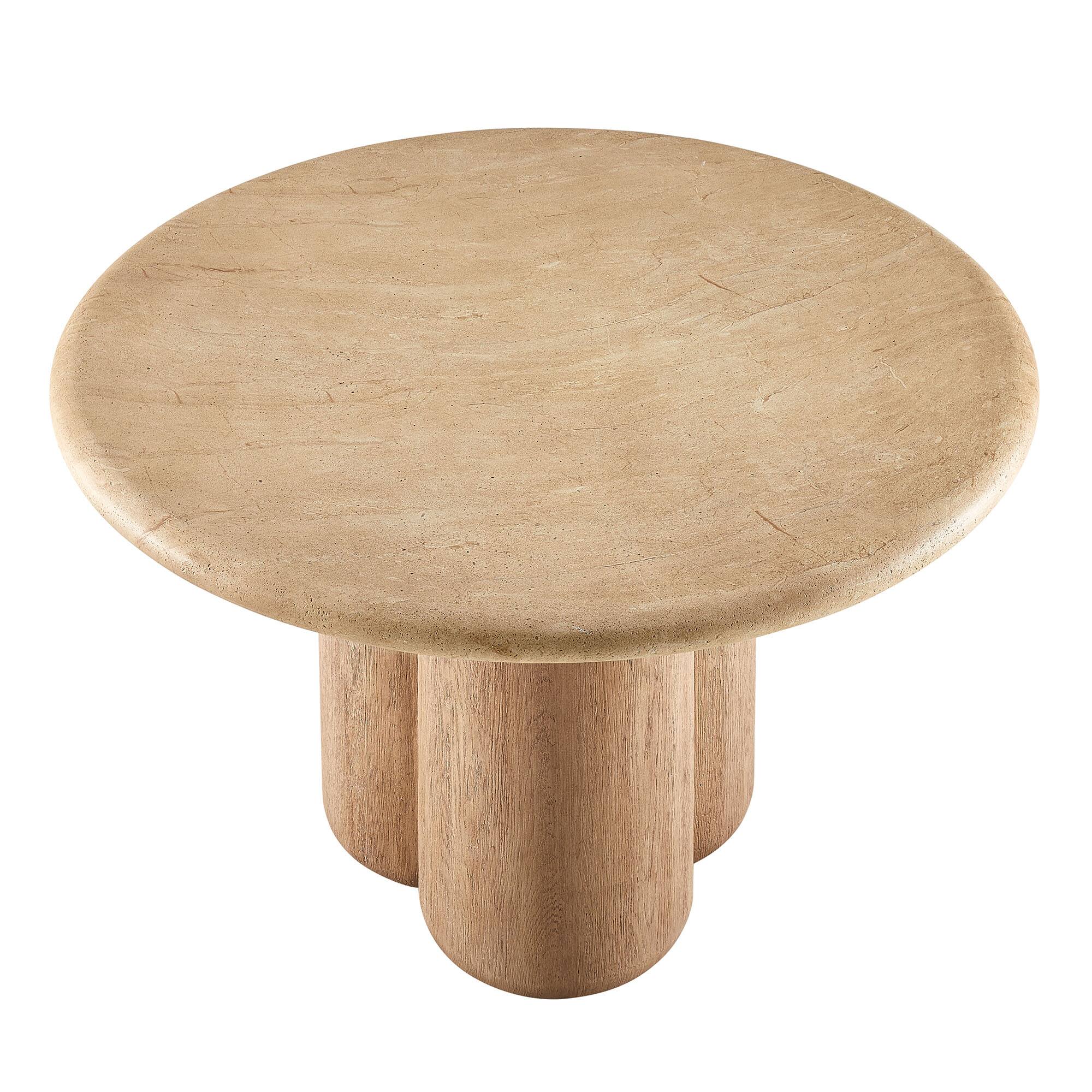 Back. Modway - Tori 48 Inch Round Indoor and Outdoor Patio Dining Table by Modway - Travertine.