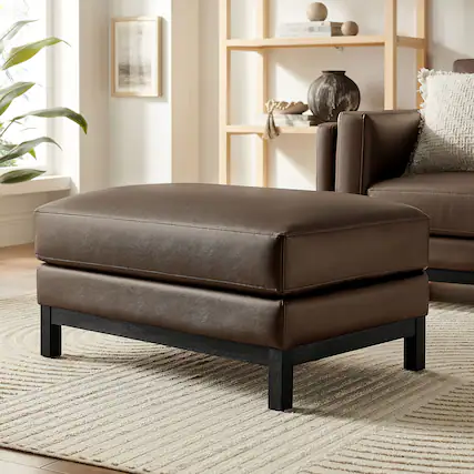 Front. Modway - Roscoe Upholstered Ottoman - Espresso.
