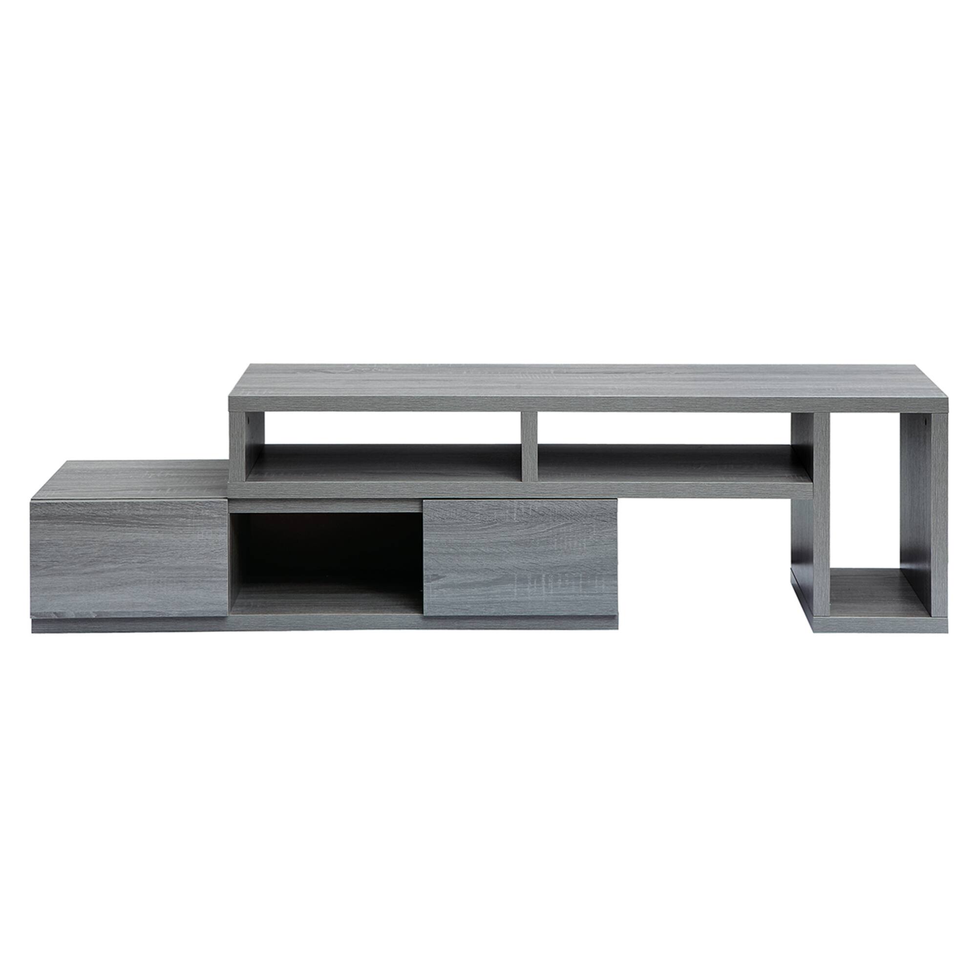 Alt View 2. GOODSILO - Adjustable TV Stand Console for TVs Up to 65 Inches with Expandable Storage and Drawers - Gray.