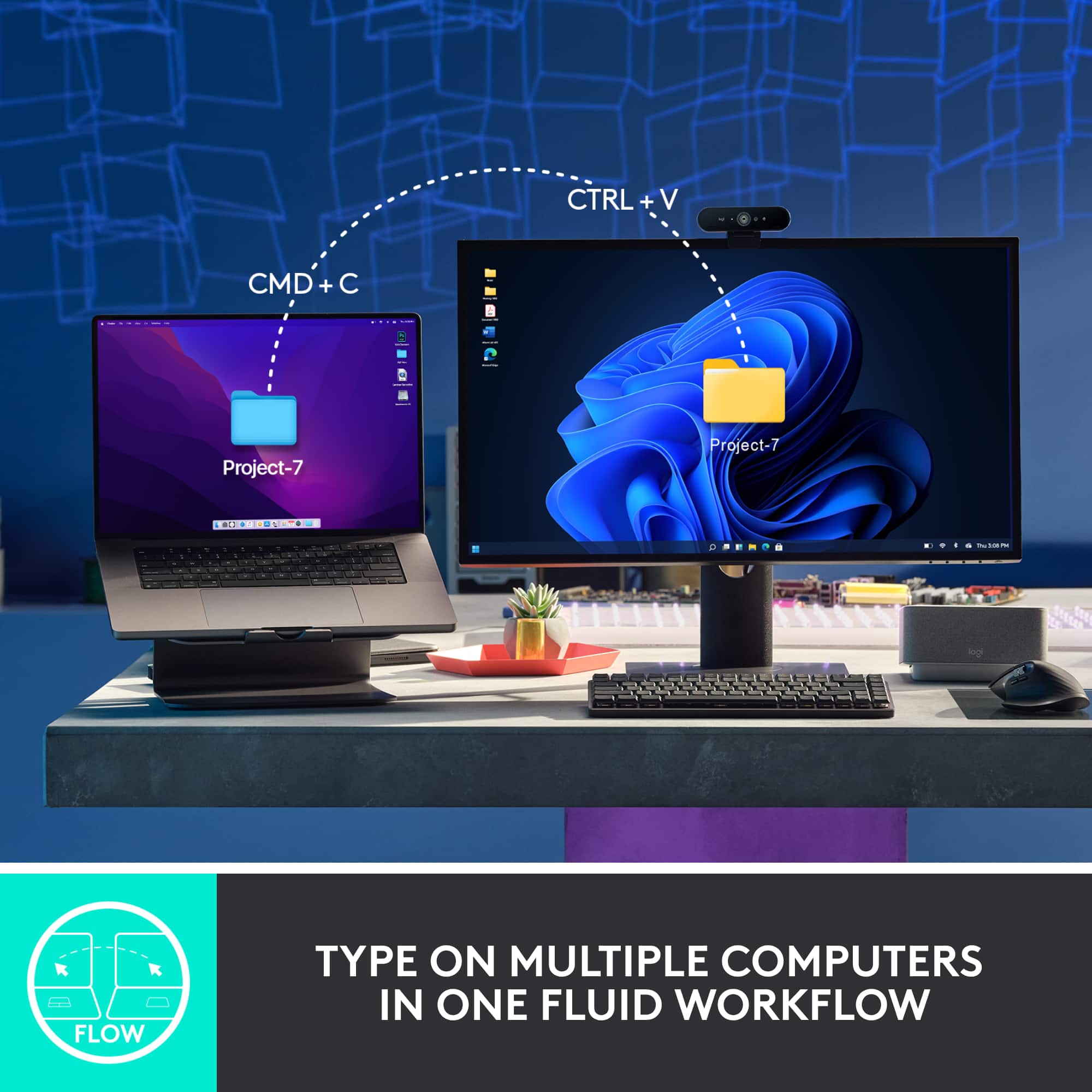 Type on multiple computers in one fluid workflow.