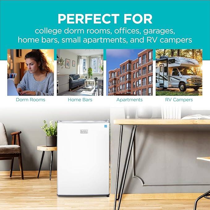 PERFECT FOR college dorm rooms, offices, garages, home bars, small apartments, and RV campers

Dorm Rooms Home Bars Apartments RV Campers
