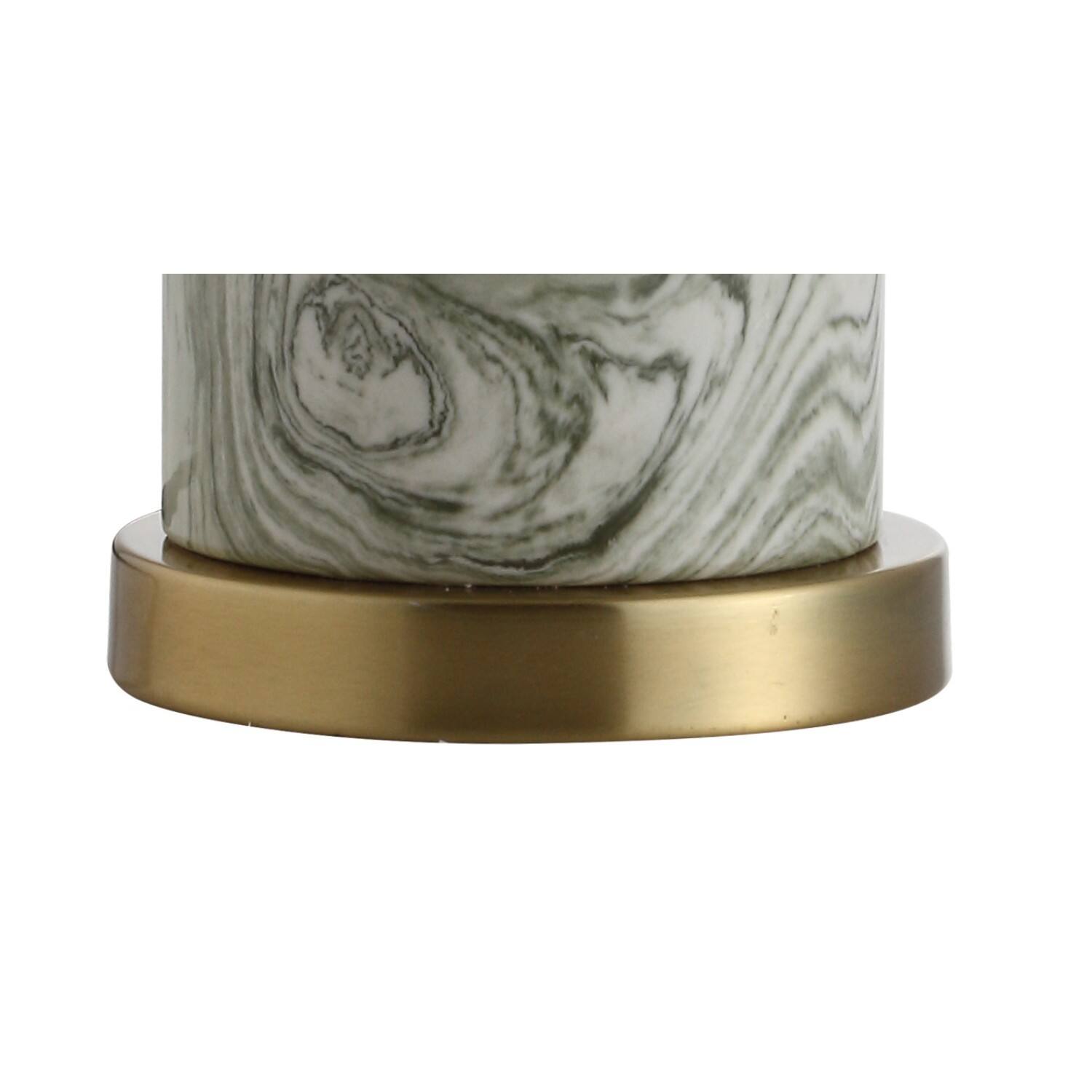Alt View 7. Jonathan Y - Swirl 20.5" Ceramic LED Table Lamp, Gray/Green - Green.