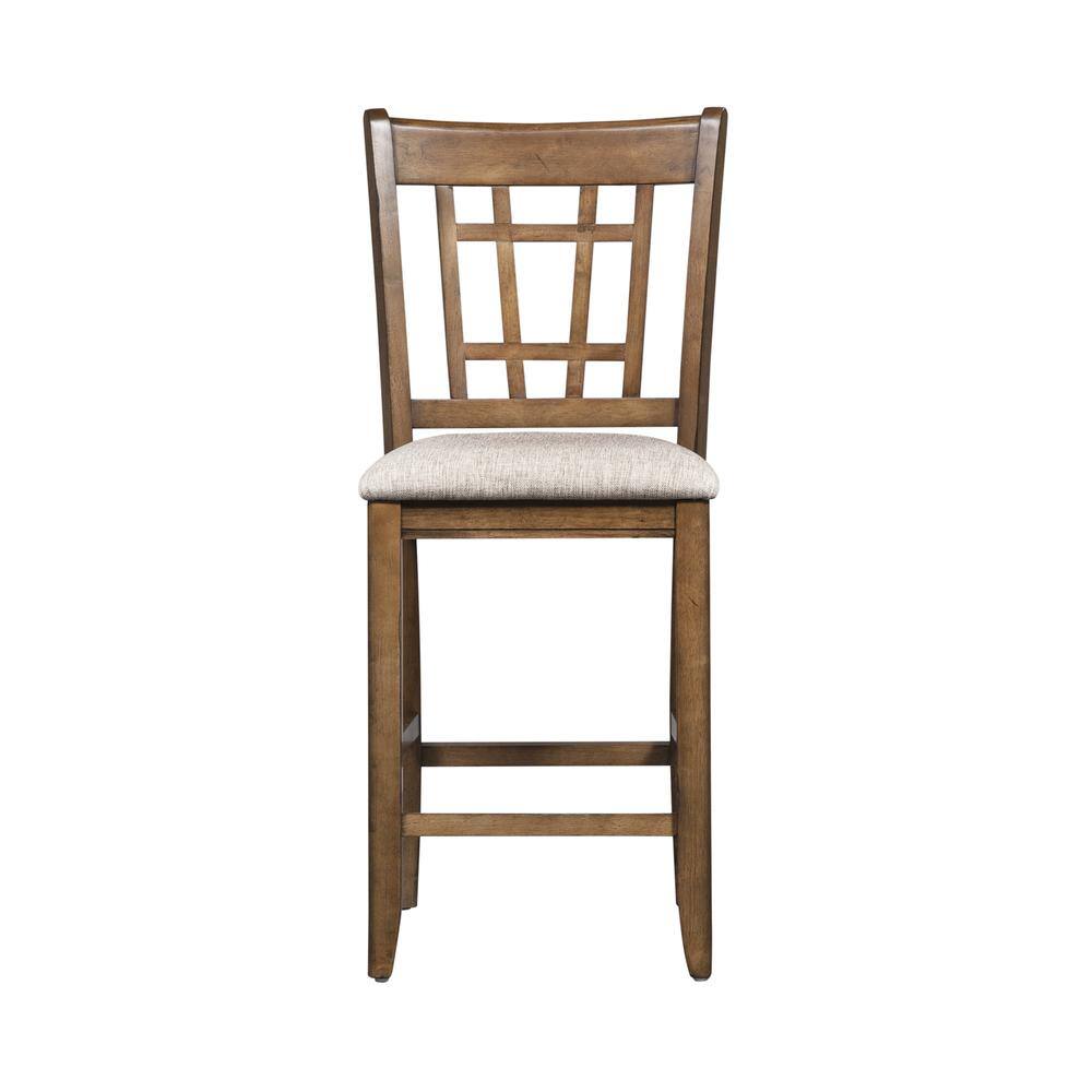 Alt View 1. Liberty Furniture Industries - Santa Rosa 24 Inch Lattice Back Counter Chair-Set of 2 in Antique Honey - Brown.