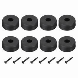 Unique Bargains - Rubber Speaker Isolation Feet, 1.46"x0.59" Anti-Vibration Pad with Screws for Electronic Speaker 8pcs - Black