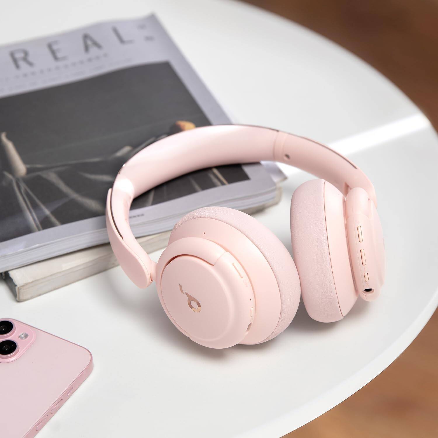 Alt View 5. Soundcore - soundcore Life Q30 by Anker, Hybrid Active Noise Cancelling Headphones, Pink - Pink.