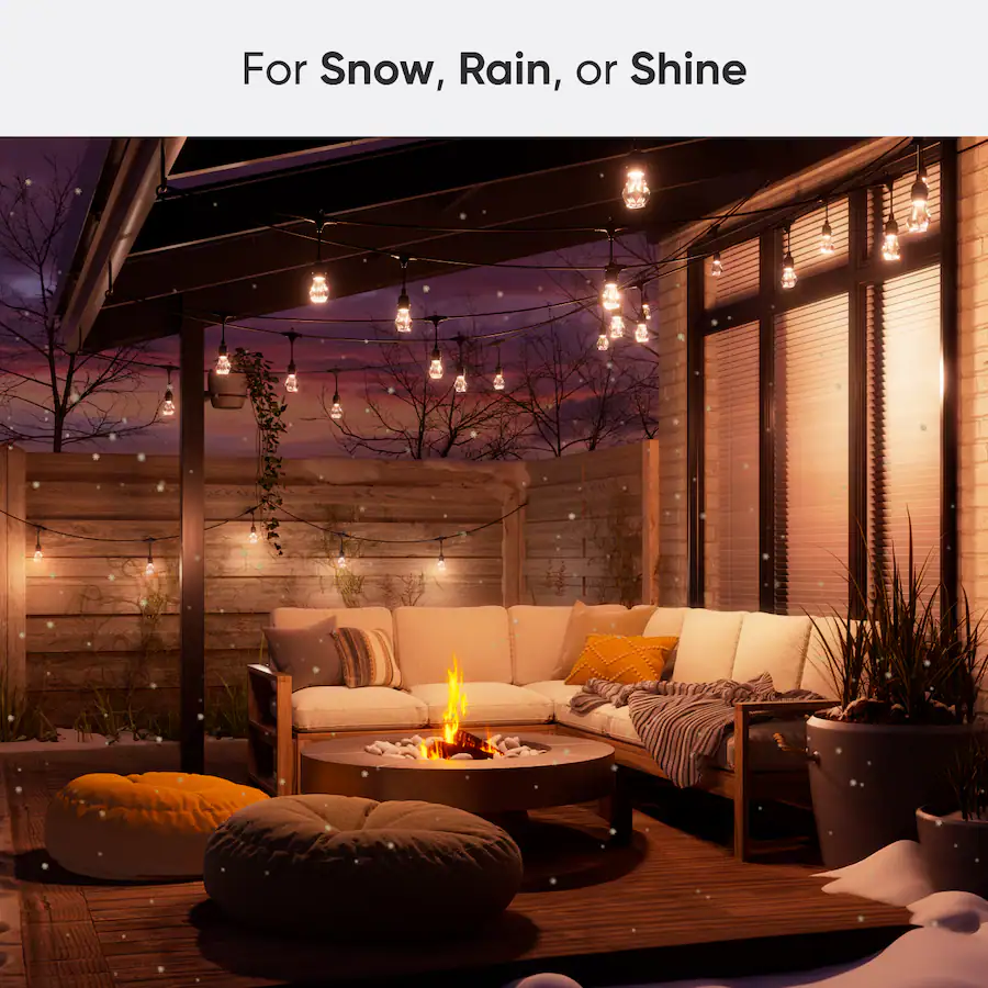 Nanoleaf Essentials Smart Multicolor Outdoor String Lights Smarter Kit ...