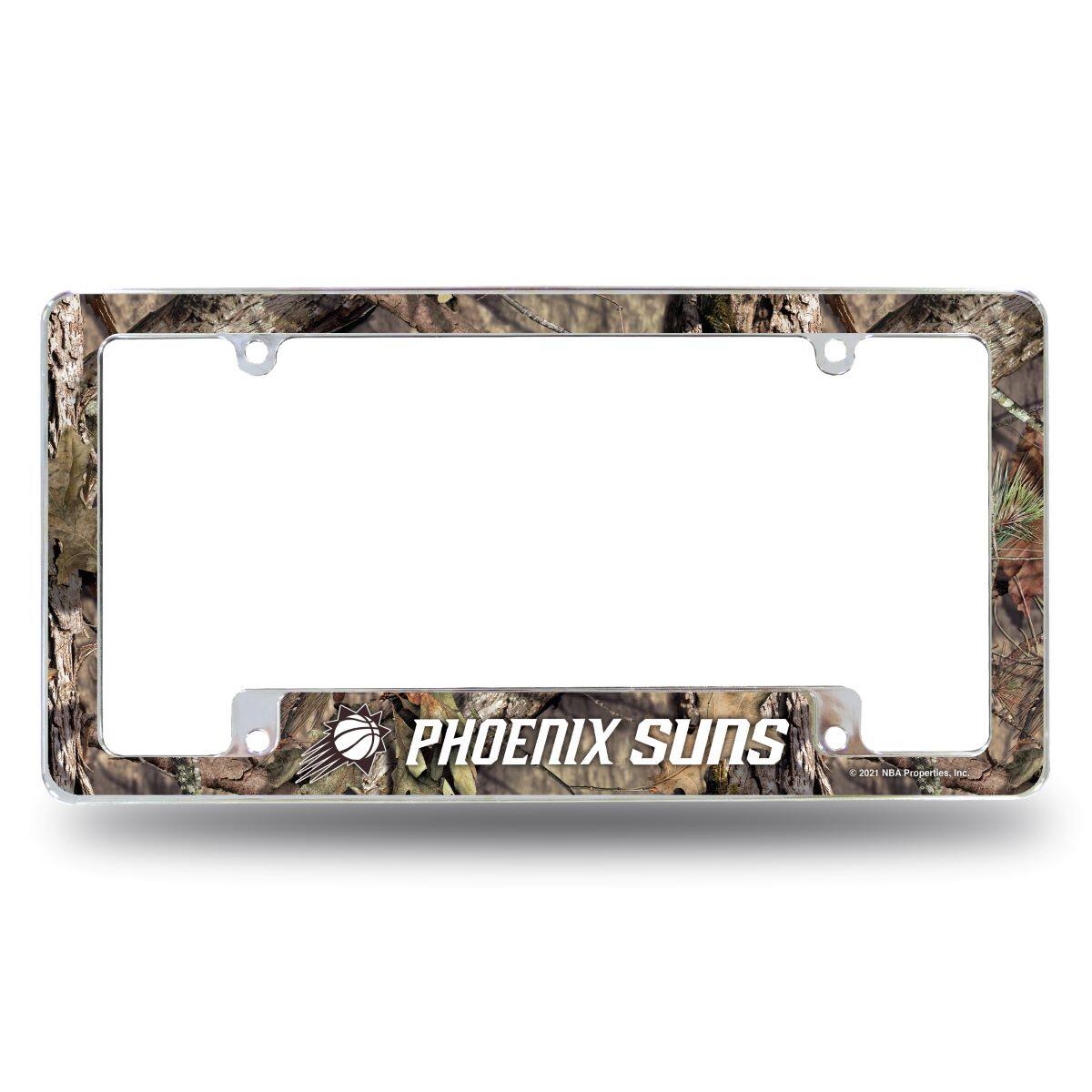 Phoenix Basketball Suns Chrome Metal License Plate Frame Camouflaged Camo Design