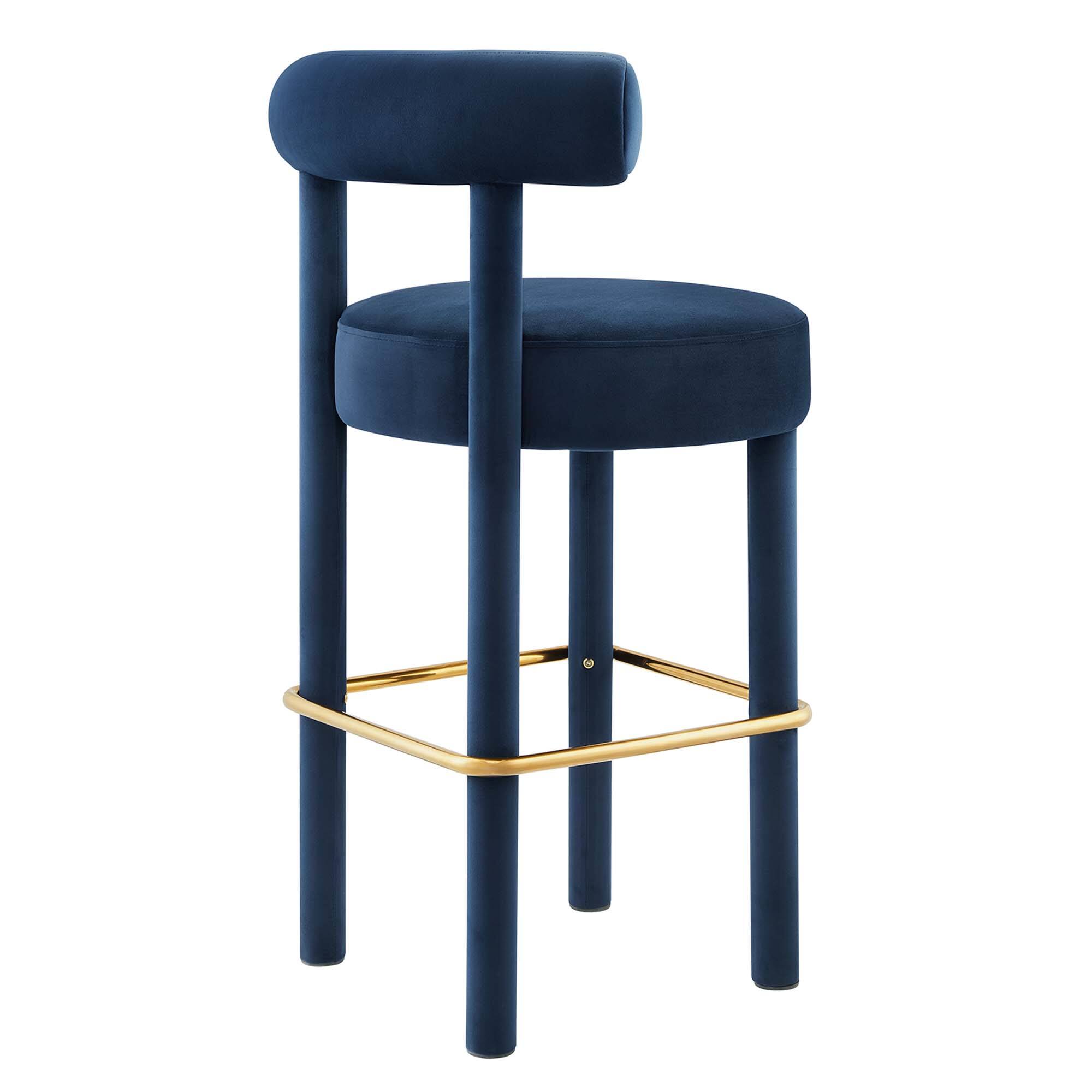 Alt View 1. Modway - Toulouse Performance Velvet Bar Stool by Modway - Yellow.