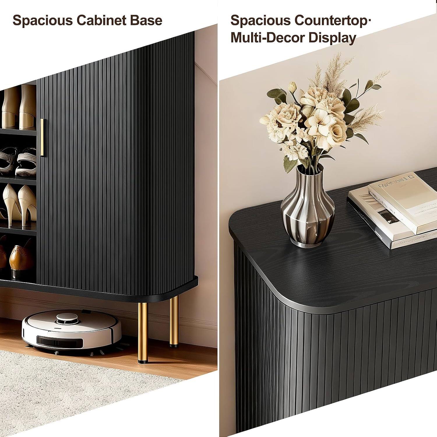 Spacious Cabinet Base

Spacious Countertop - Multi-Decor Display