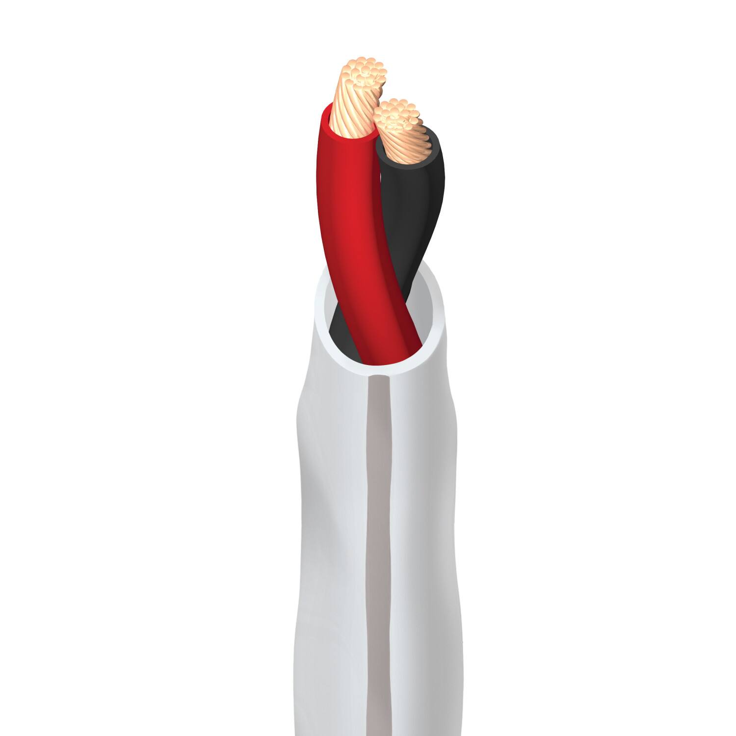 Alt View 13. AudioQuest - SLiP/DB-14/2 - 100' CL3/FT4 In-Wall & Direct Burial Rated Bulk Speaker Cable - White with Silver Stripes.