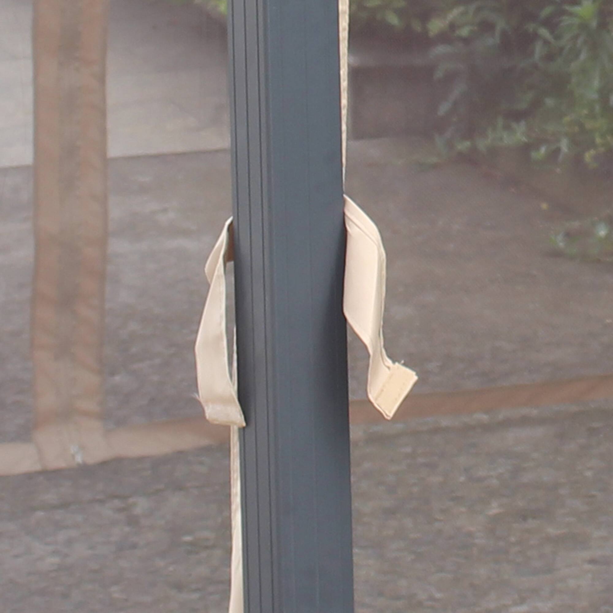 Alt View 7. Outsunny - 10' x 12' Hardtop Gazebo Canopy with Polycarbonate Roof, Aluminum Frame, Permanent Pavilion Outdoor Gazebo with Netting - gray.