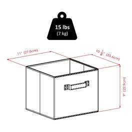 FurniFact - 3-Section Storage Shelf with 6 Foldable Baskets - Walnut