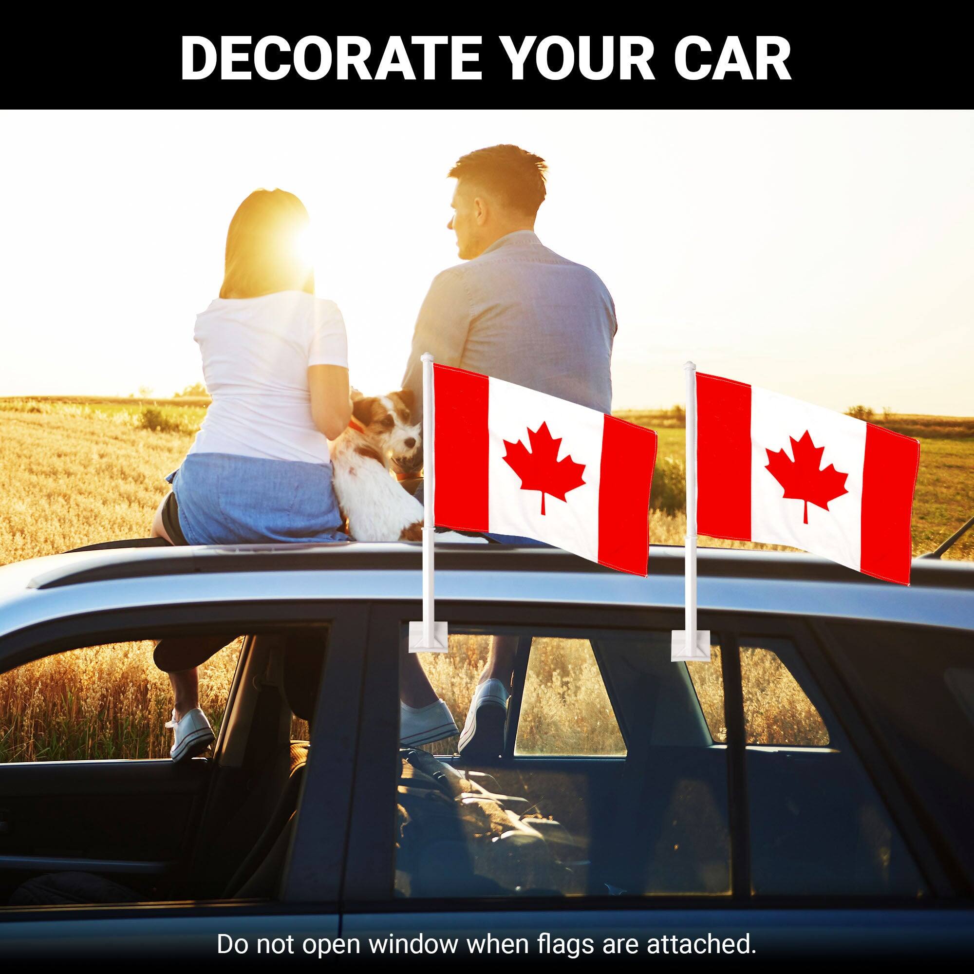 DECORATE YOUR CAR

Do not open window when flags are attached.