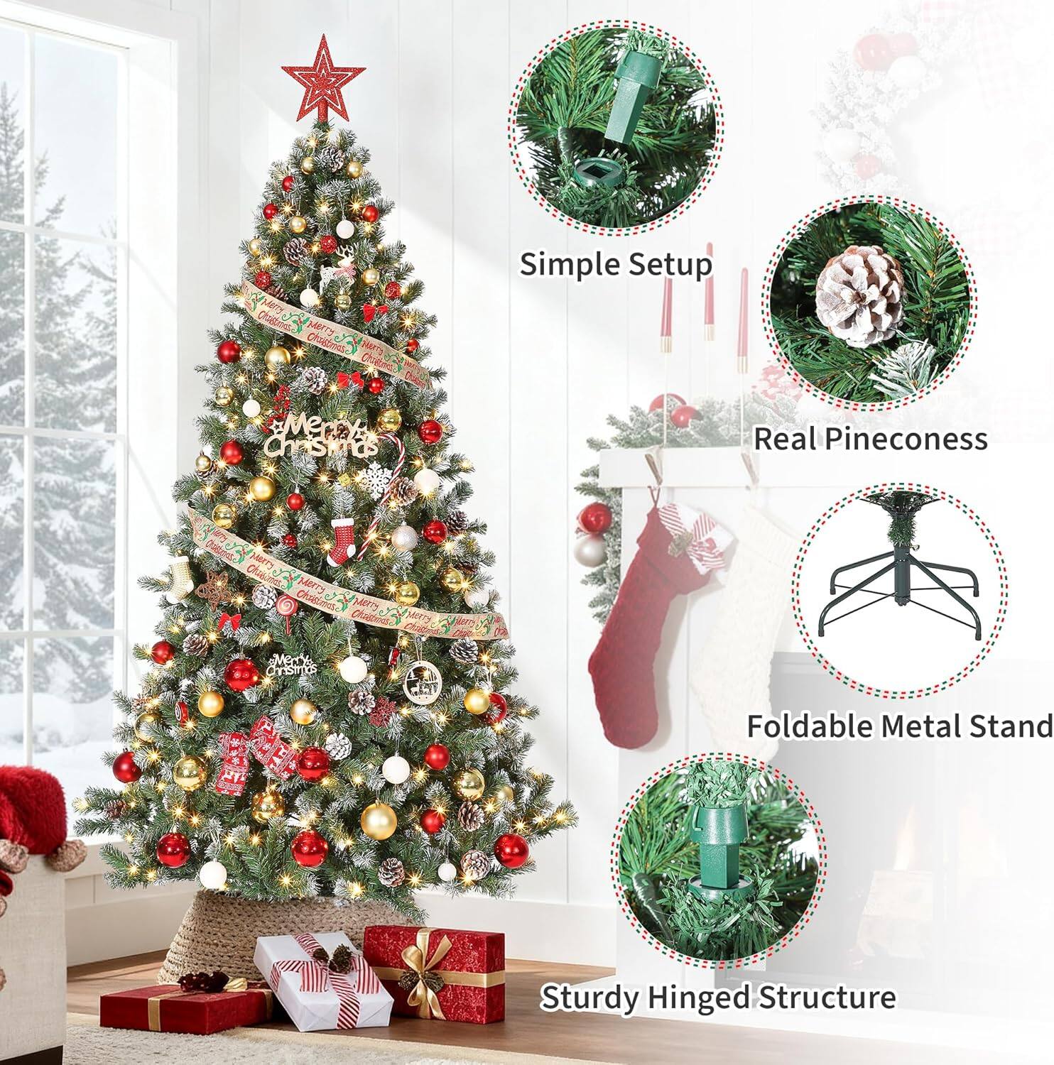 - Simple Setup
- Real Pineconess
- Foldable Metal Stand
- Sturdy Hinged Structure