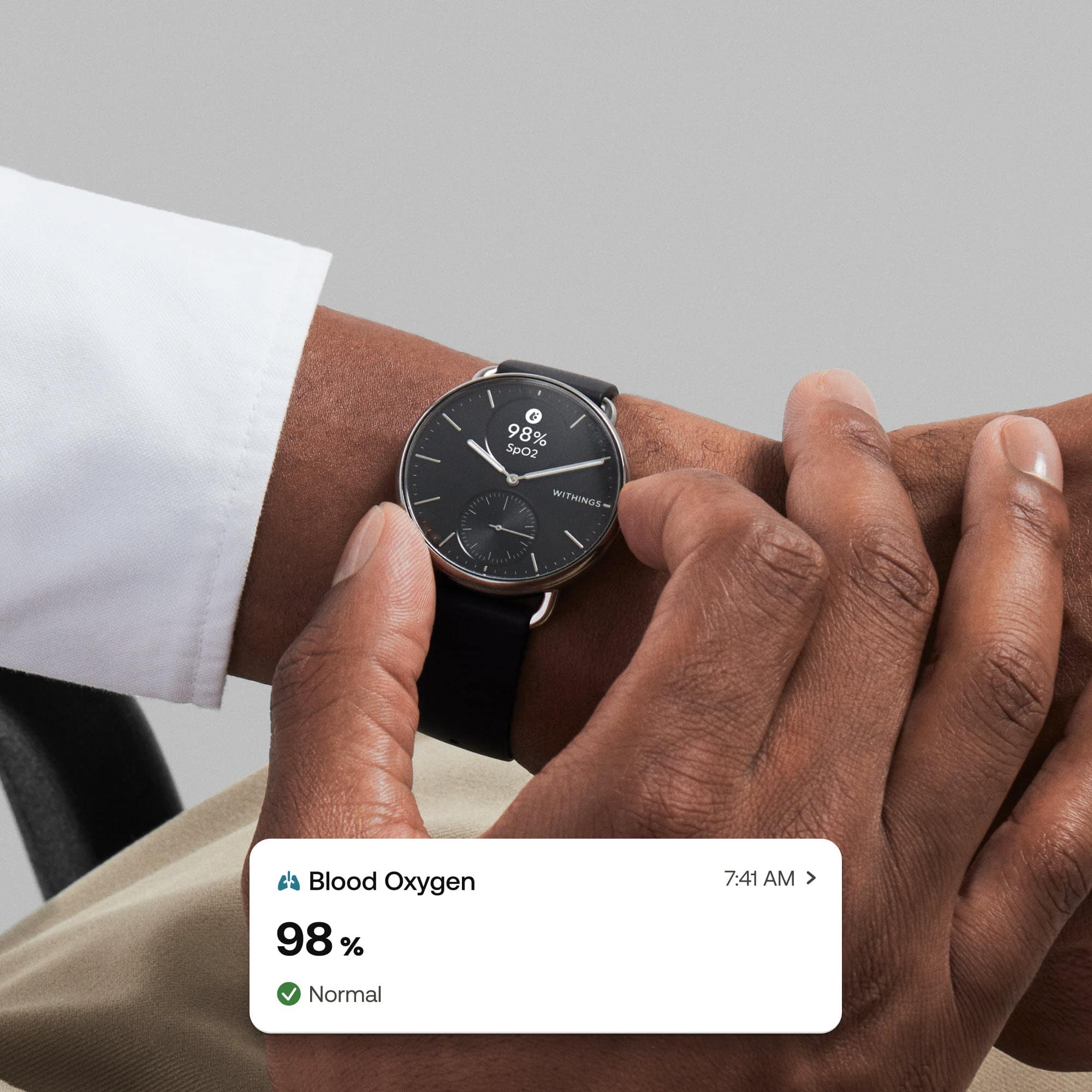 Alt View 2. Withings - ScanWatch 2 - Heart Health Hybrid Smartwatch - 38mm - Black/Silver.