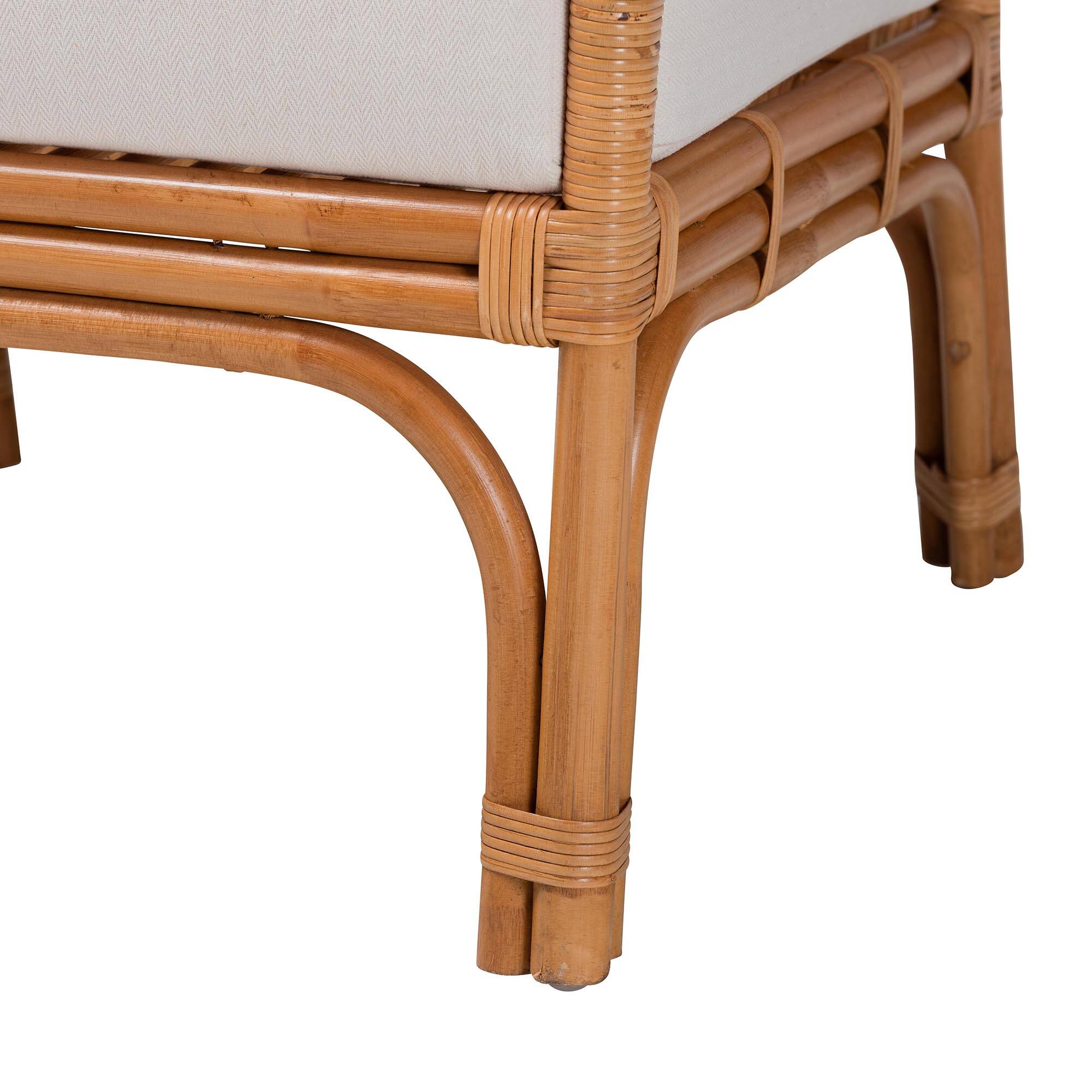 Alt View 2. bali & pari - Marisa Bohemian Rattan Arm Chair - Light Honey.