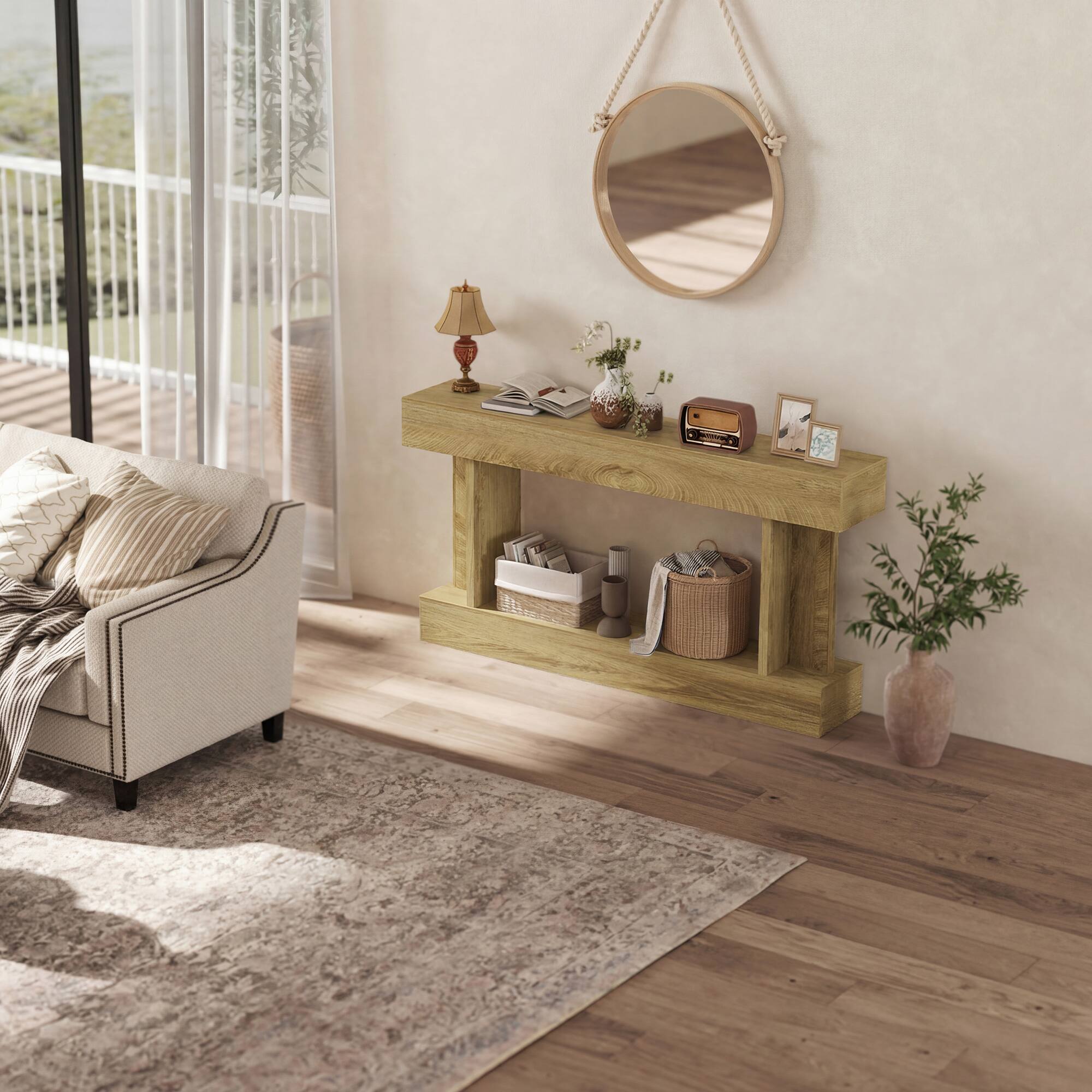 Alt View 8. Homcom - Inch Long Console Table - Oak.