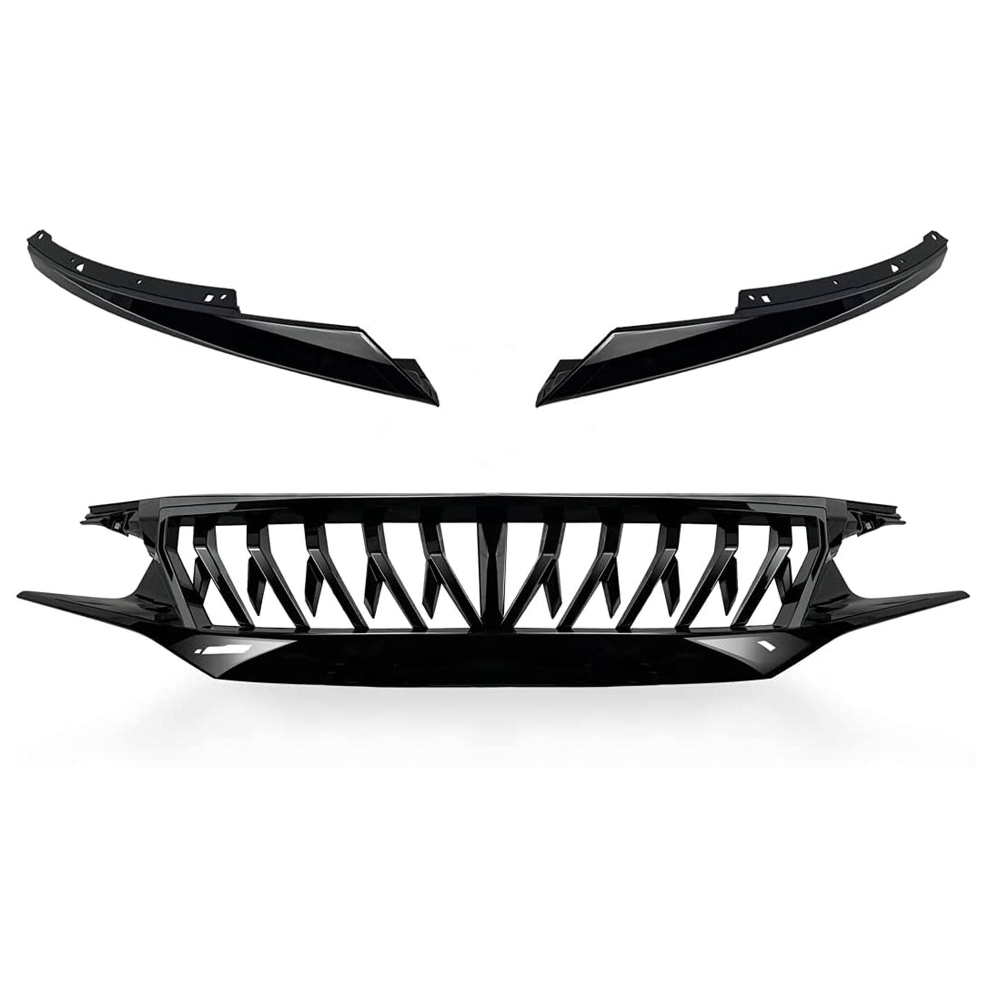 Alt View 5. AMERICAN MODIFIED - American Modified Front Shark Grille for 2016 to 2021 Honda Civic Models, Black - Black.