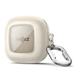SURITCH - Shockproof Magnetic Case for SHOKZ OpenFit Open-Ear Earbuds with Magnetic Lid Lock & Carabiner - White